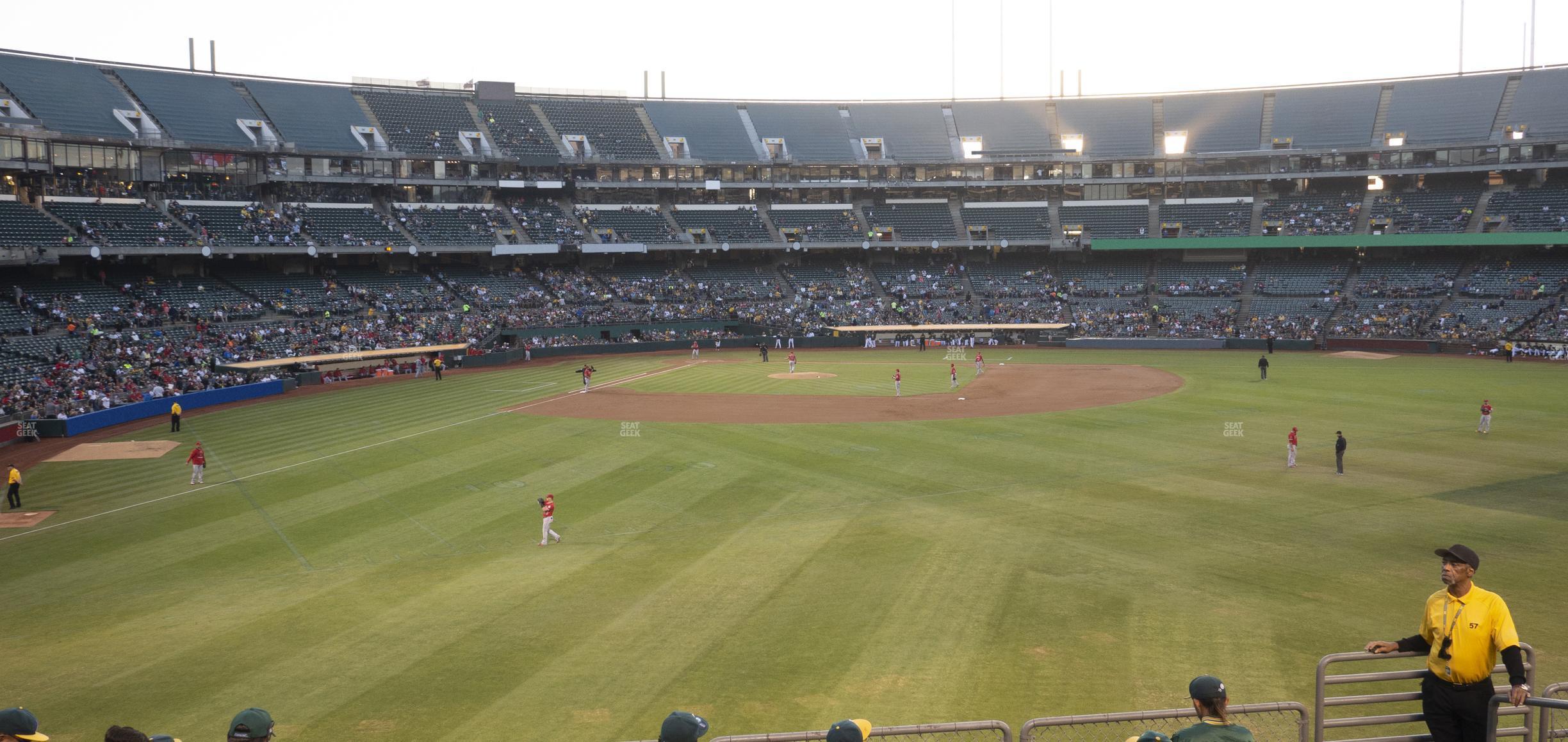 Seating view for Oakland Coliseum Section Front 148