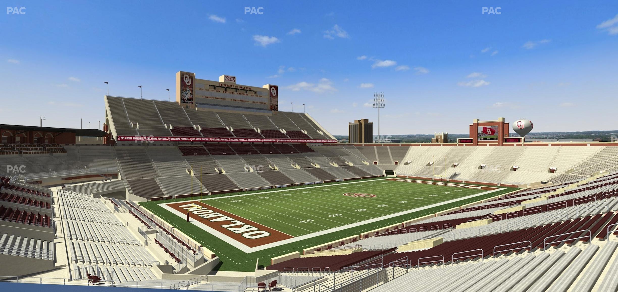 Seating view for Gaylord Family Oklahoma Memorial Stadium Section Loge 37