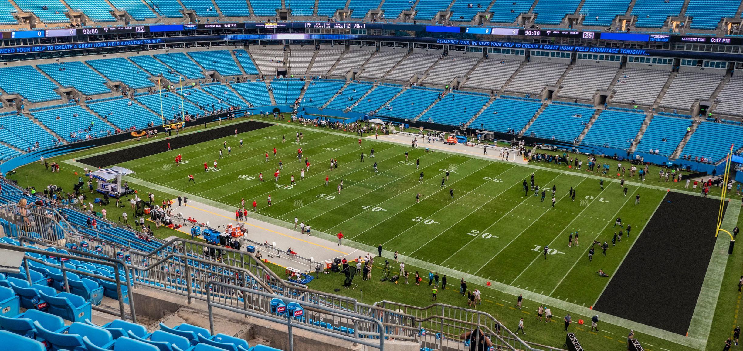 Seating view for Bank of America Stadium Section 510