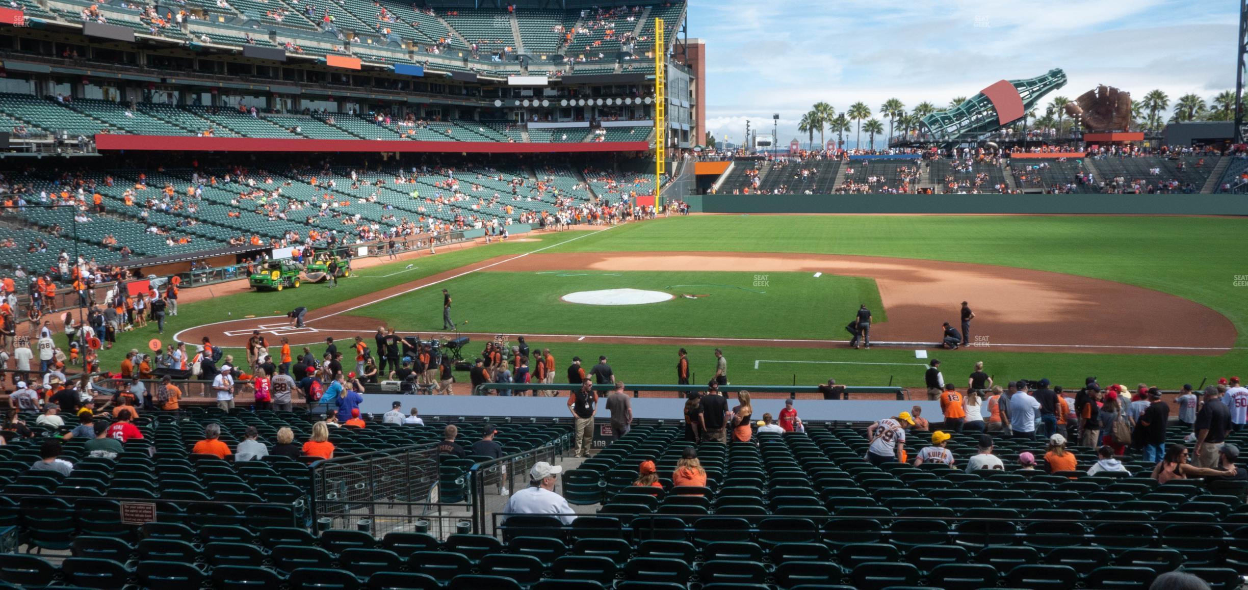 Seating view for Oracle Park Section Premium Lower Box 108