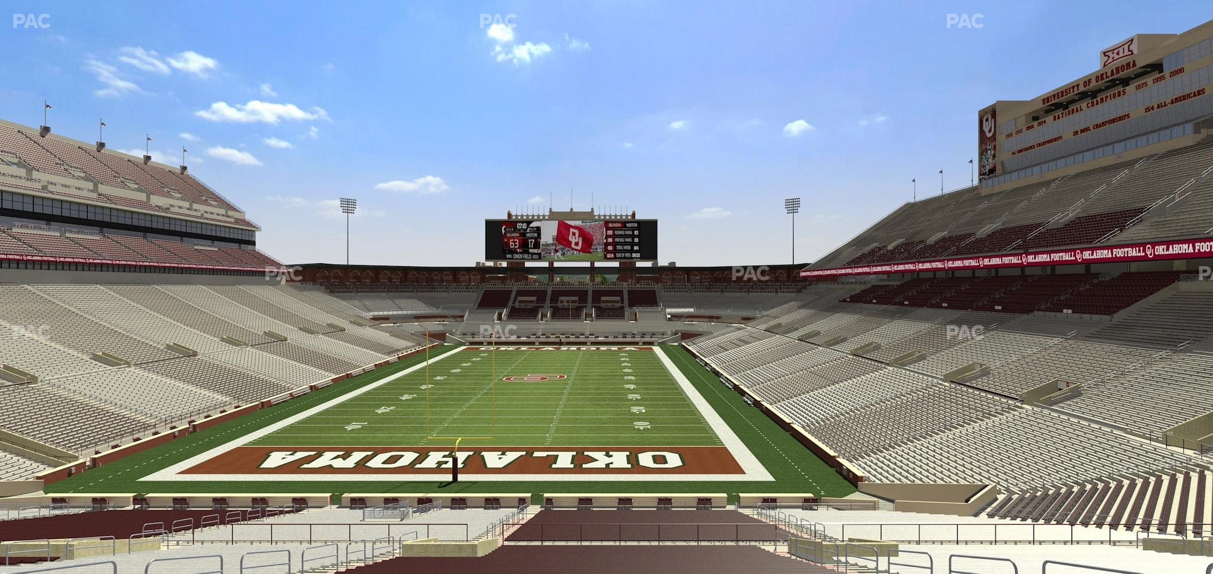 Seating view for Gaylord Family Oklahoma Memorial Stadium Section 17