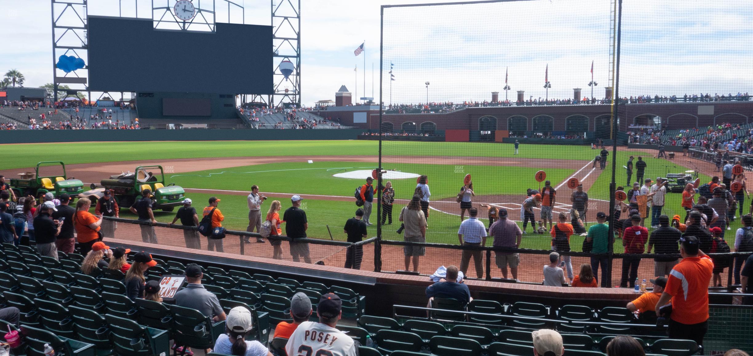 Seating view for Oracle Park Section Premium Field Club 119