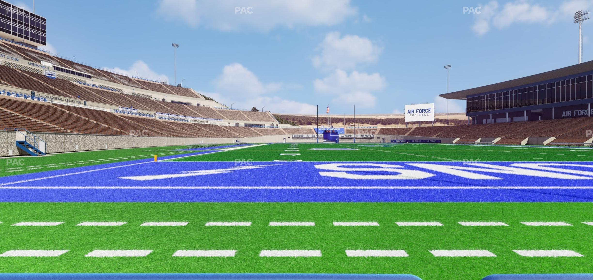 Seating view for Falcon Stadium Section Field Box 9