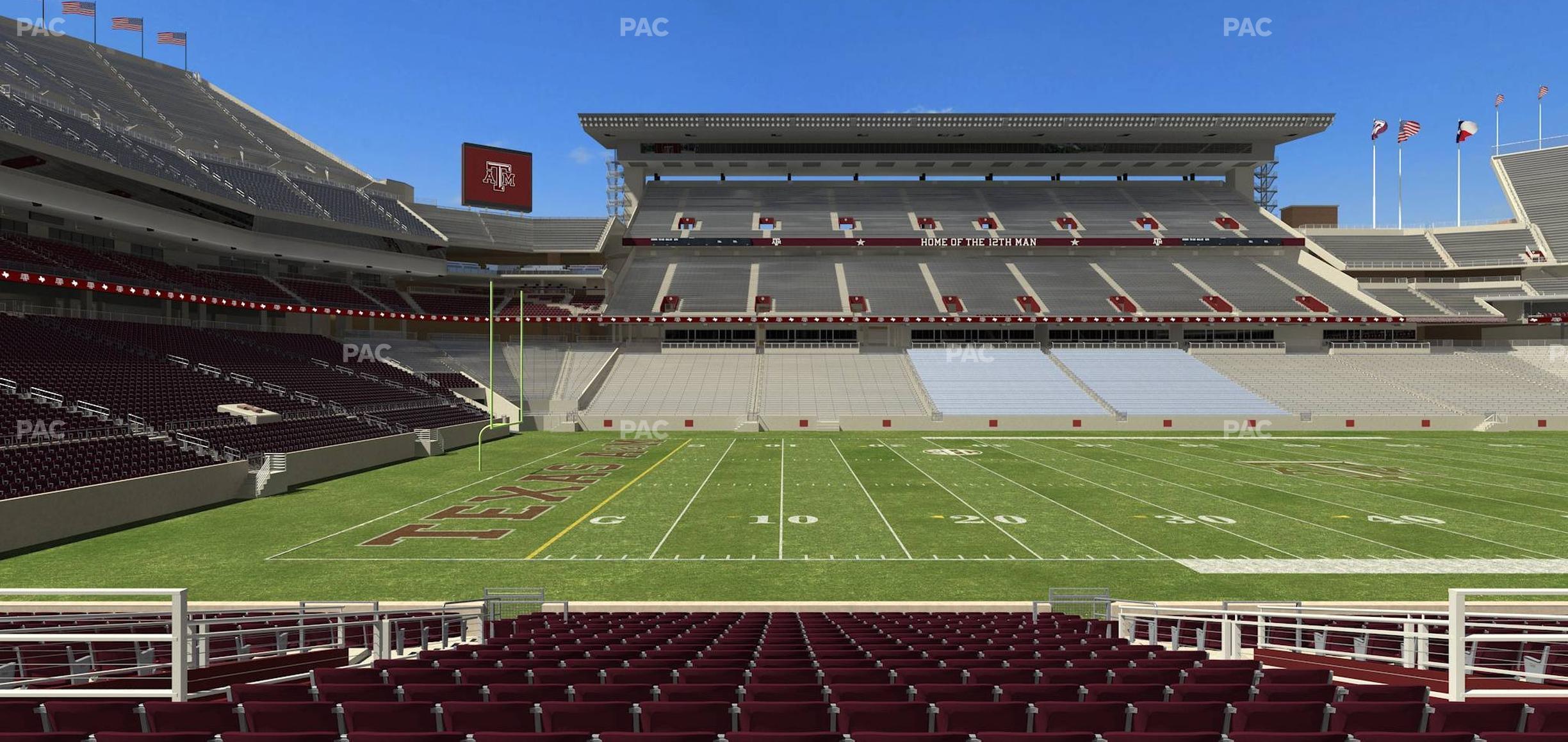 Seating view for Kyle Field Section Field Box 10