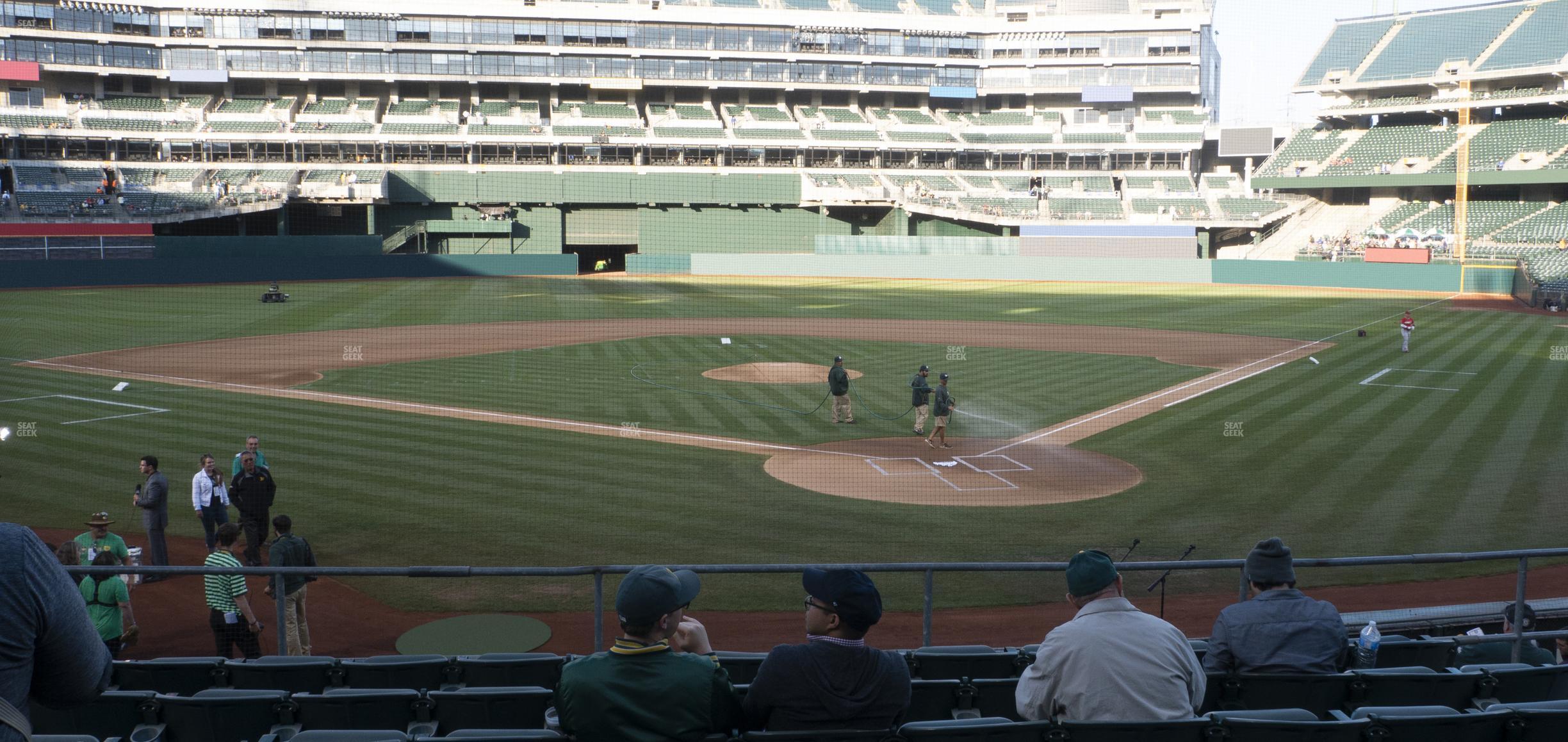 Seating view for Oakland Coliseum Section Front 118