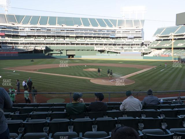 Seating view for Oakland Coliseum Section Front 118