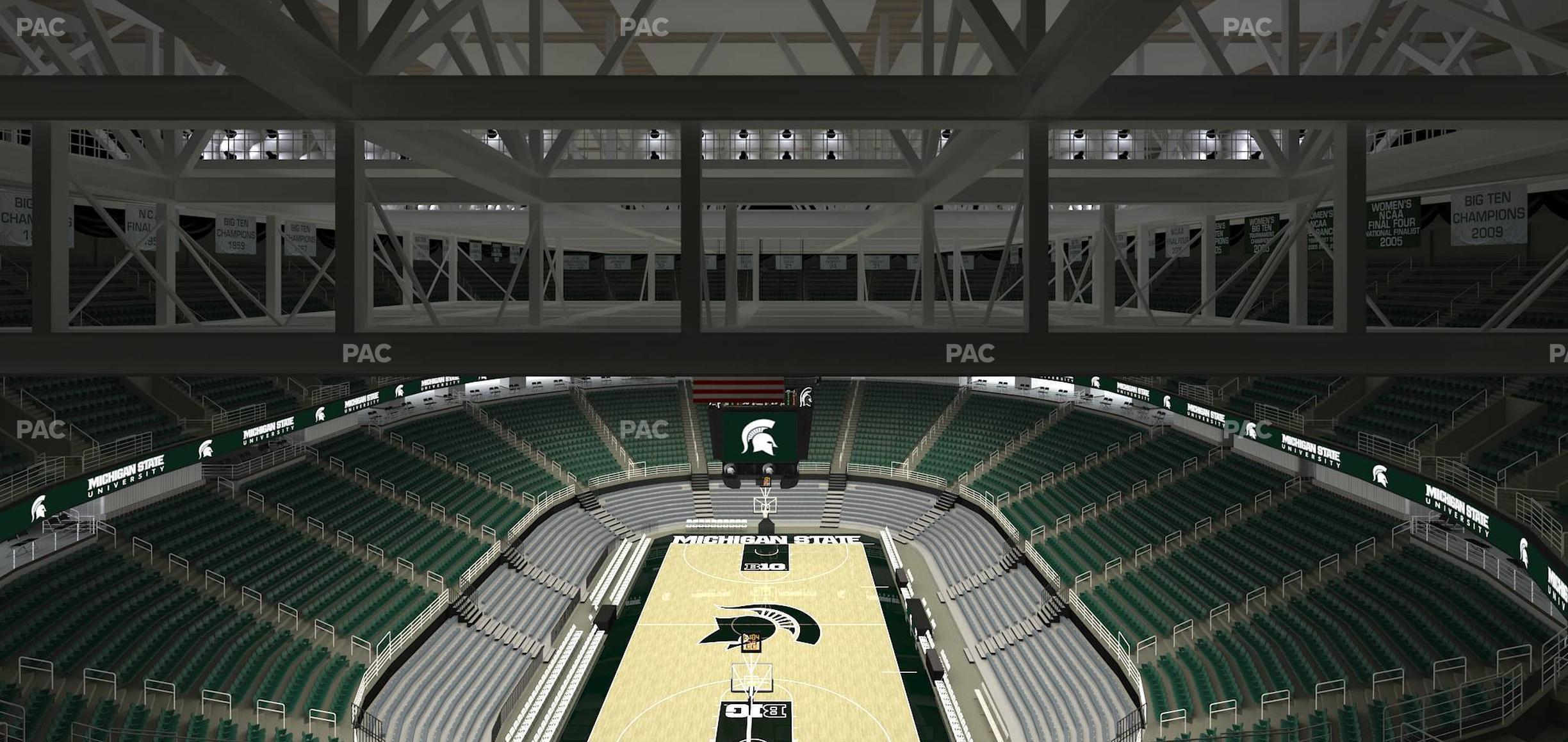 Seating view for Jack Breslin Student Events Center Section Bleachers 218