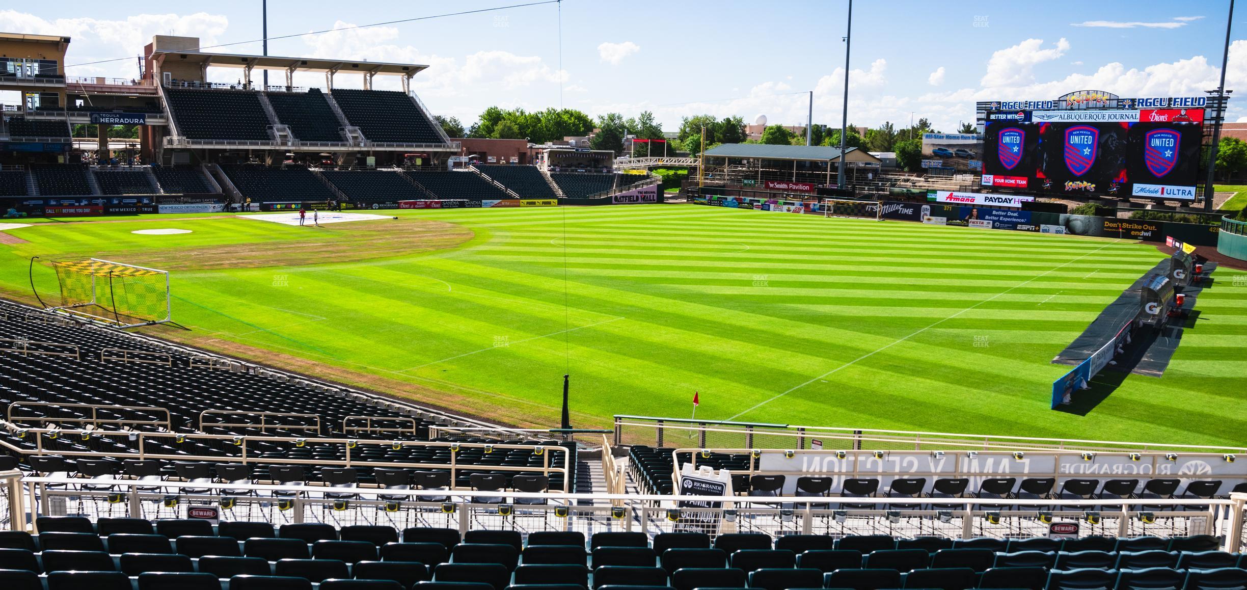 Seating view for Rio Grande Credit Union Field at Isotopes Park Section 130