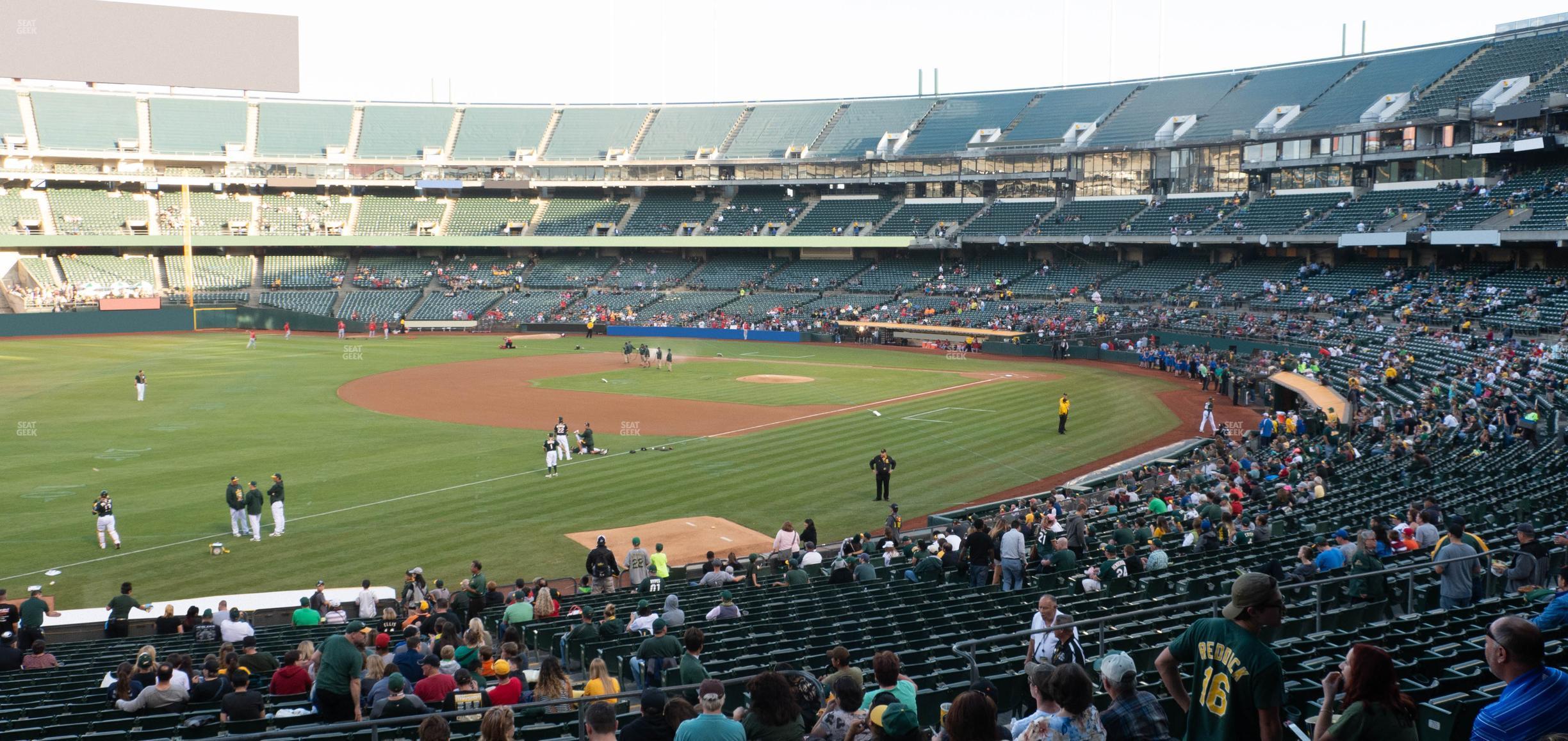 Seating view for Oakland Coliseum Section Rear 128