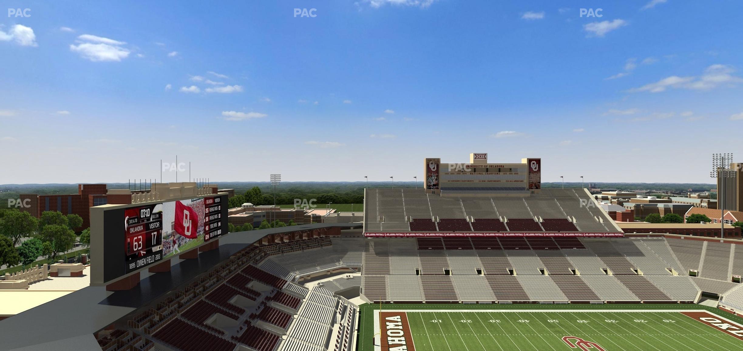 Seating view for Gaylord Family Oklahoma Memorial Stadium Section 235