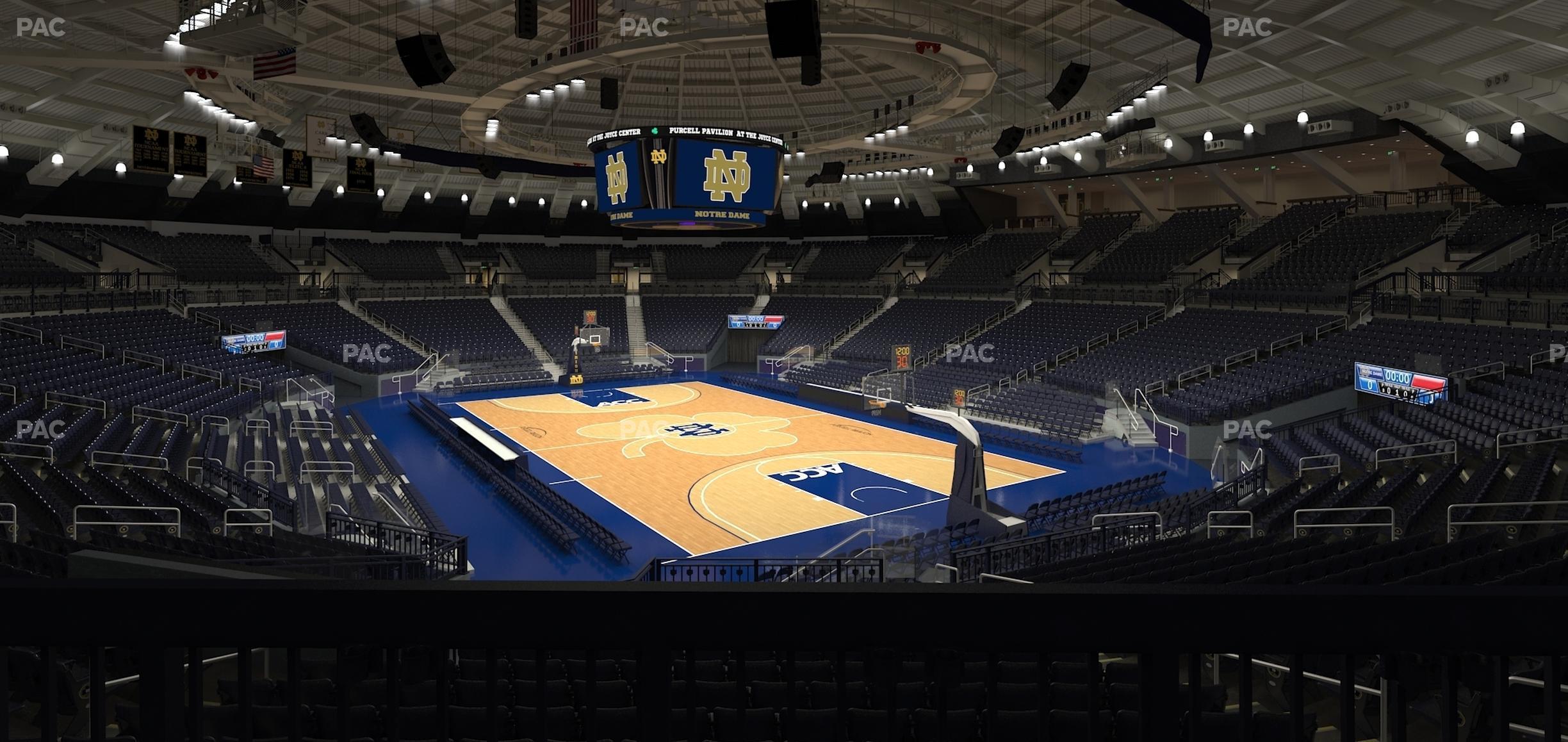 Seating view for Purcell Pavilion at the Joyce Center Section 107