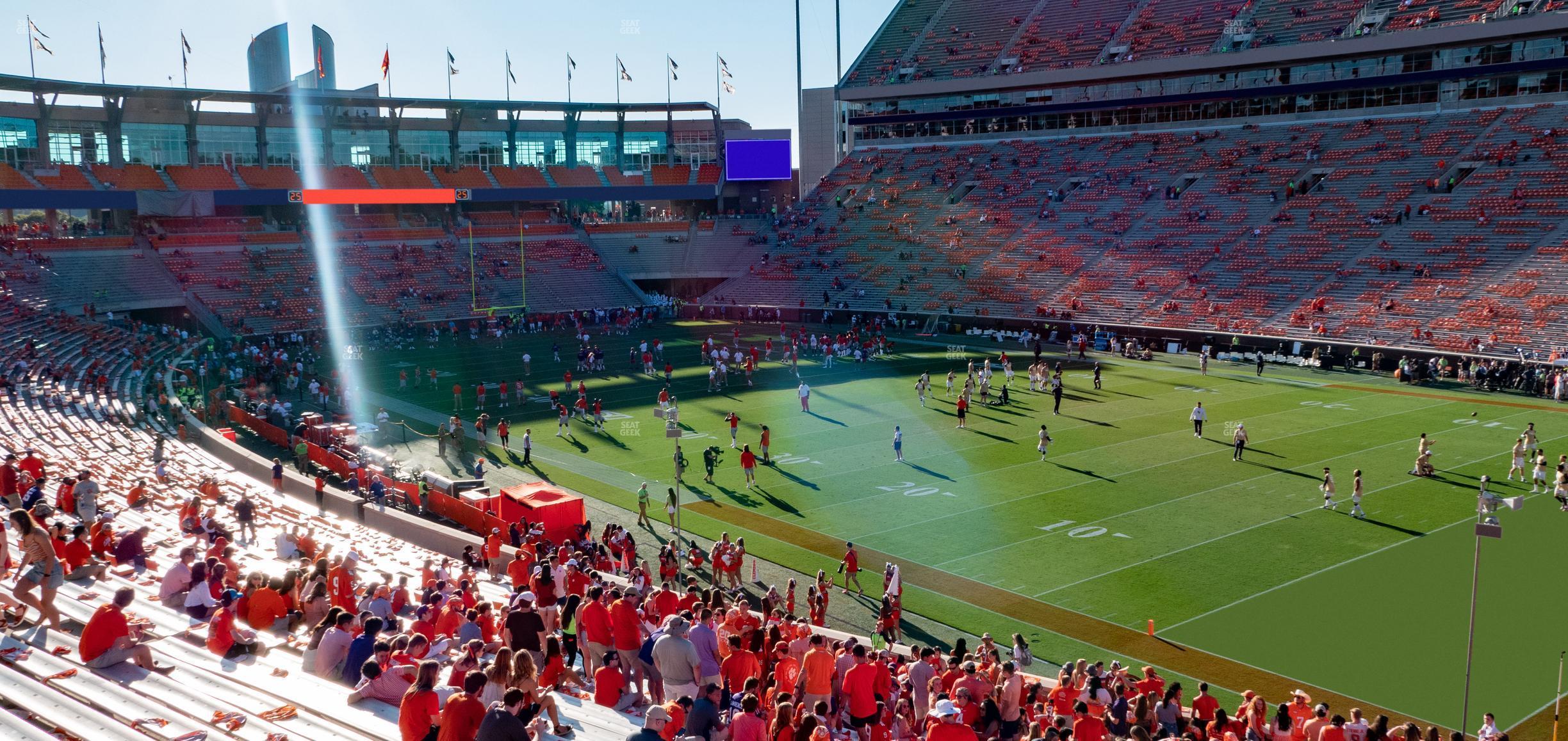 Seating view for Clemson Memorial Stadium Section A