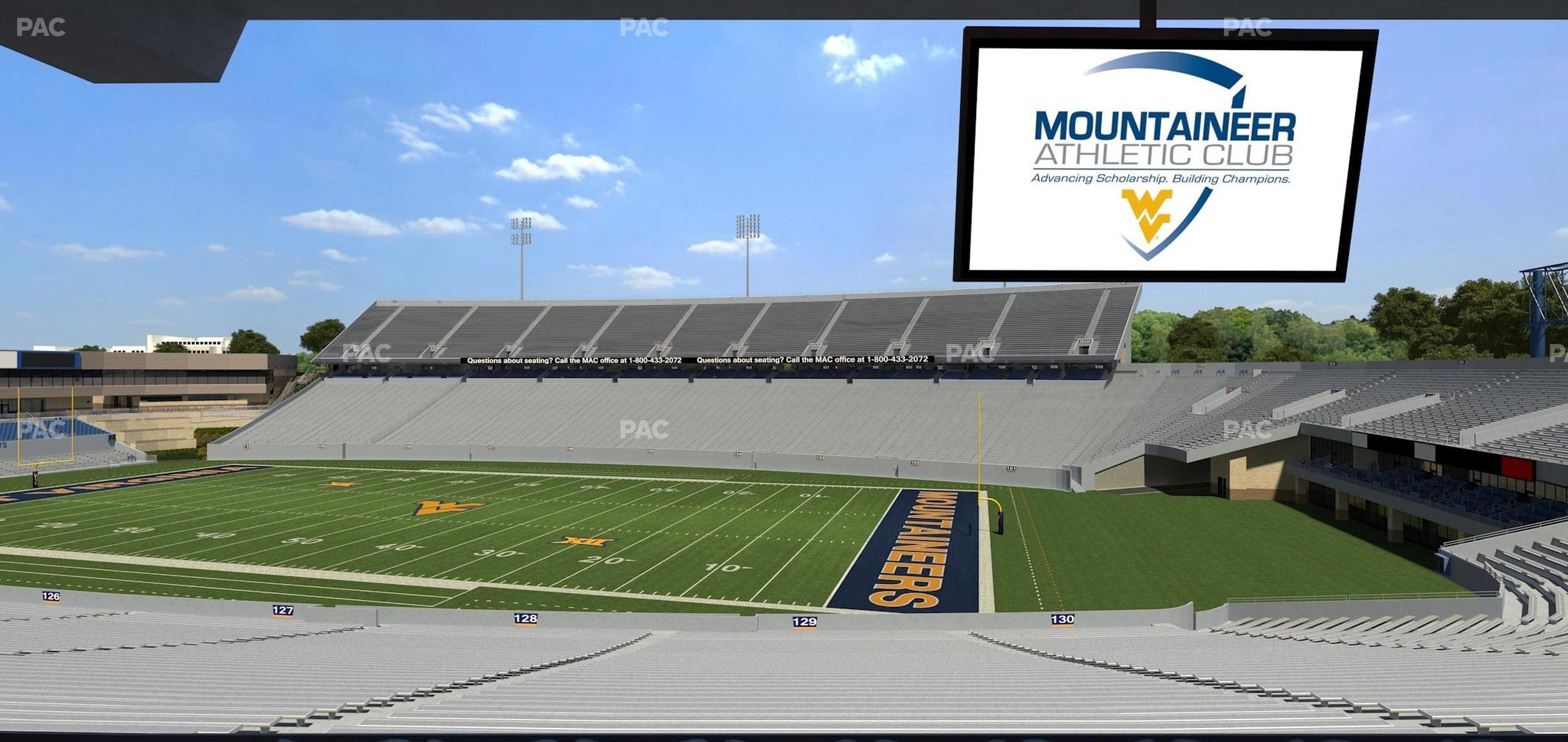 Seating view for Mountaineer Field at Milan Puskar Stadium Section Field Box 71