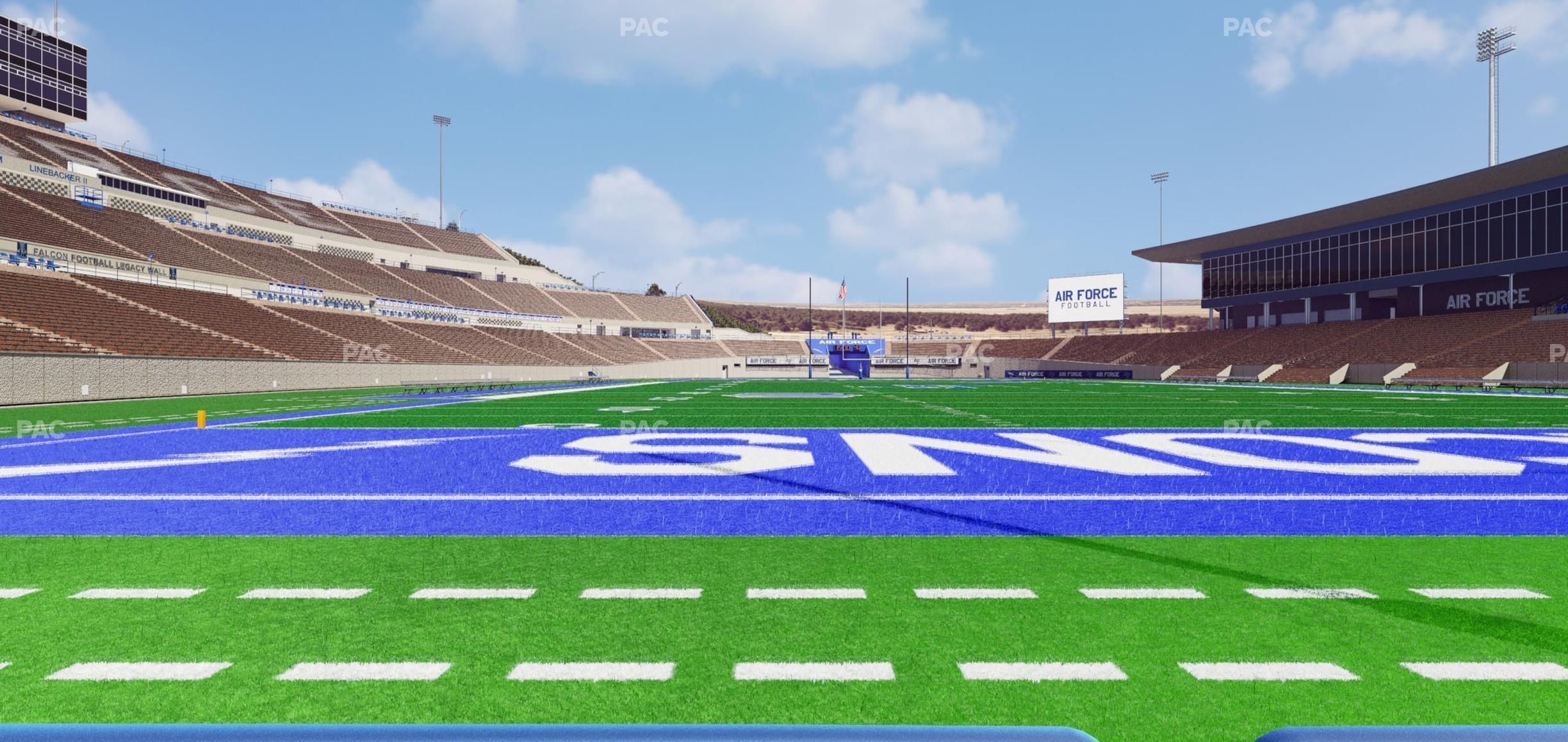 Seating view for Falcon Stadium Section Field Box 8