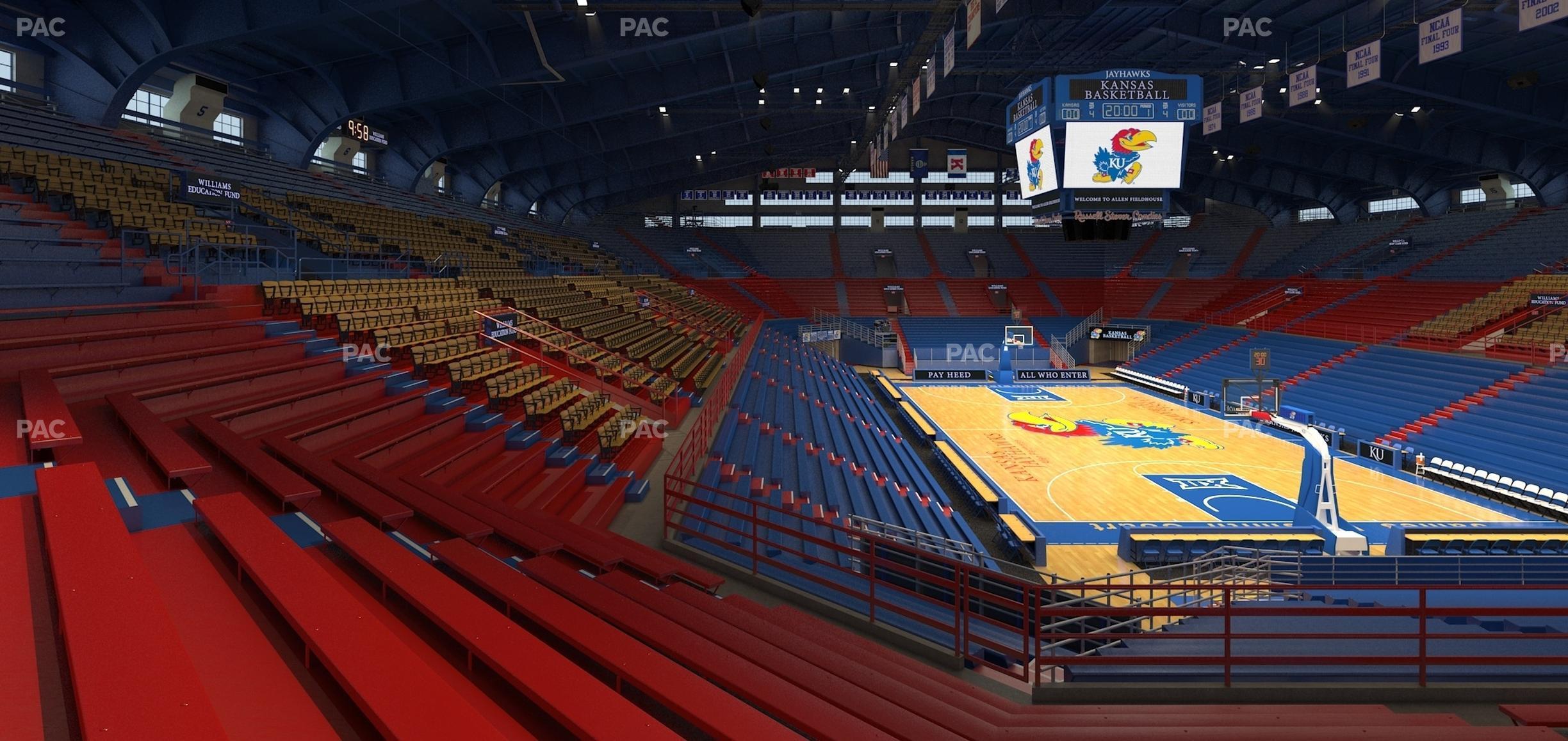 Seating view for Allen Fieldhouse Section 2