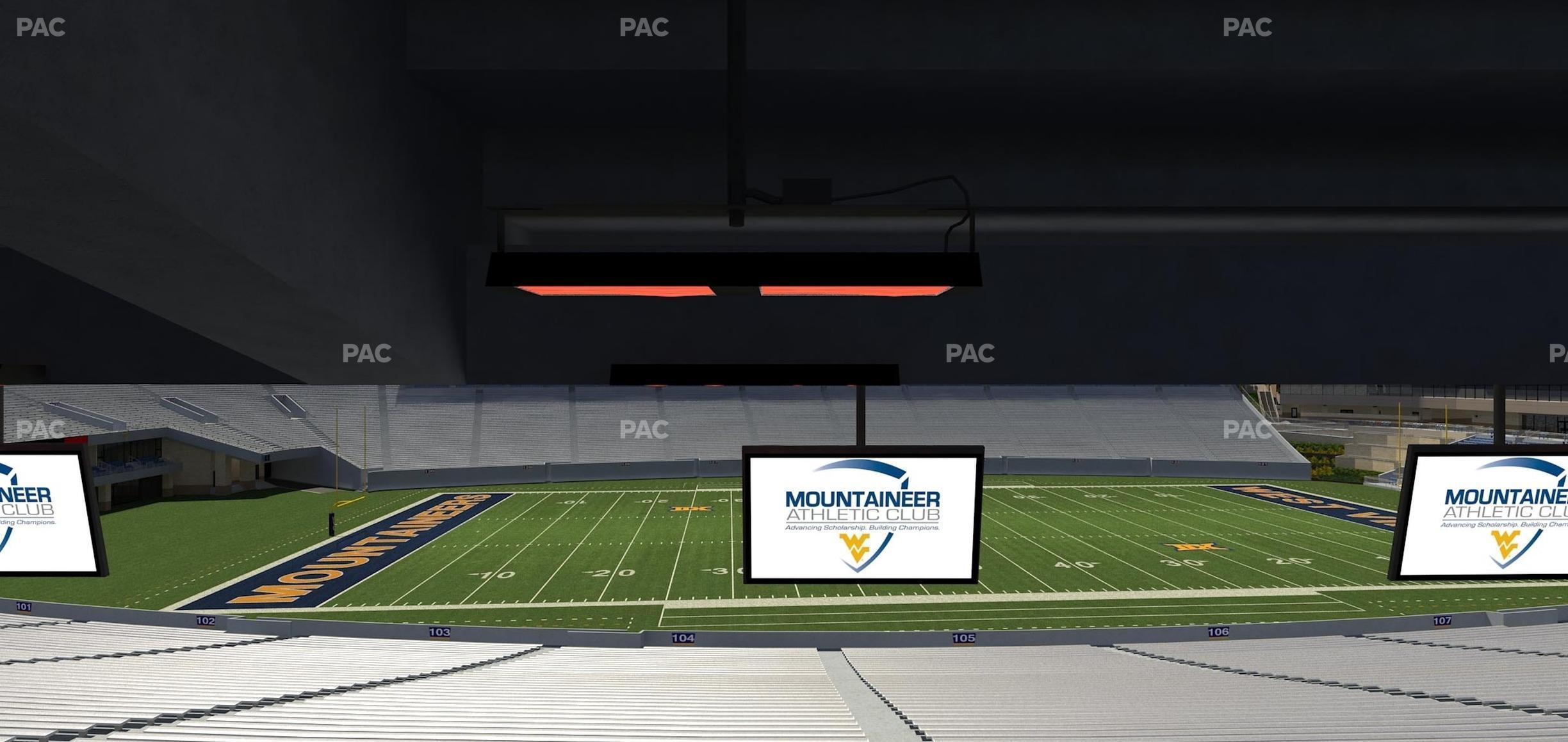 Seating view for Mountaineer Field at Milan Puskar Stadium Section Field Box 15