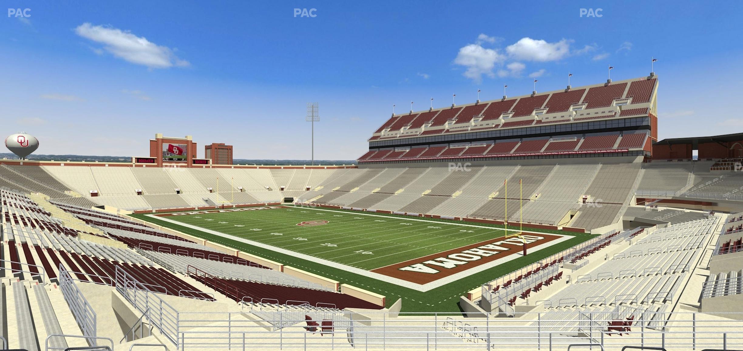 Seating view for Gaylord Family Oklahoma Memorial Stadium Section 50