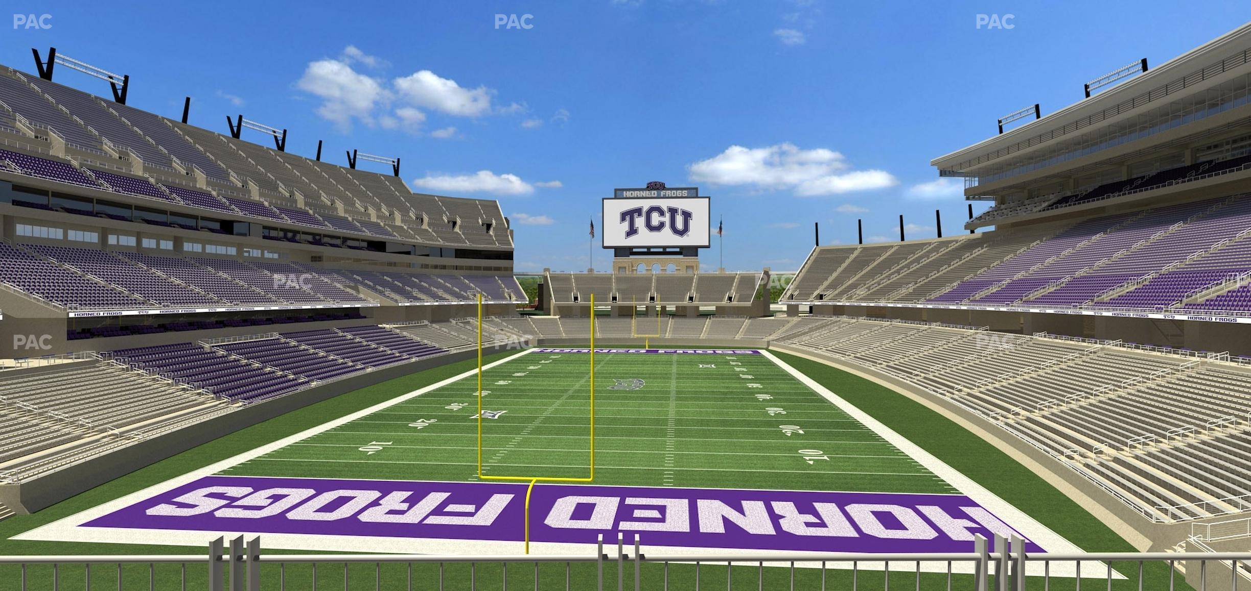 Seating view for Amon G Carter Stadium Section South End Zone Club 2