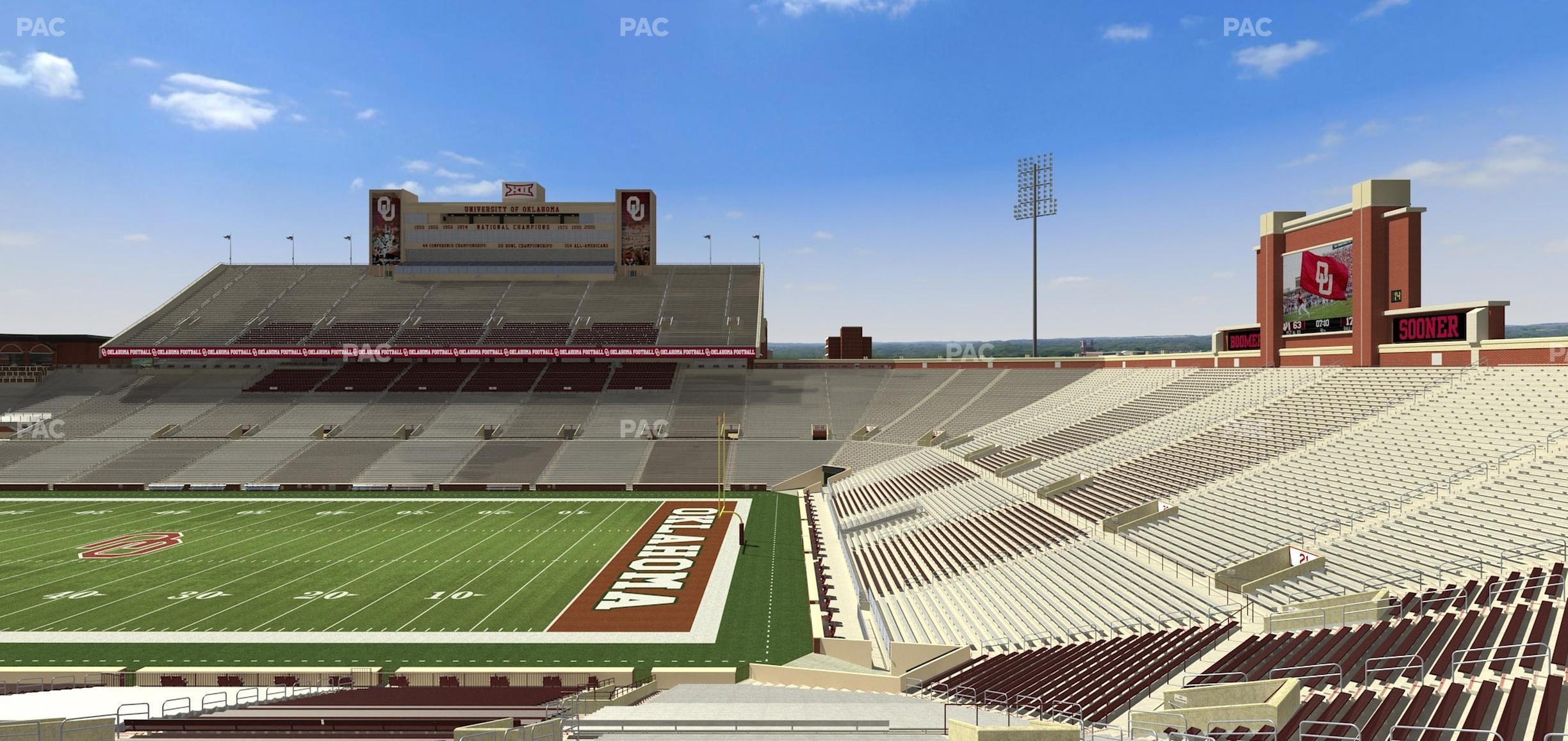 Seating view for Gaylord Family Oklahoma Memorial Stadium Section 26