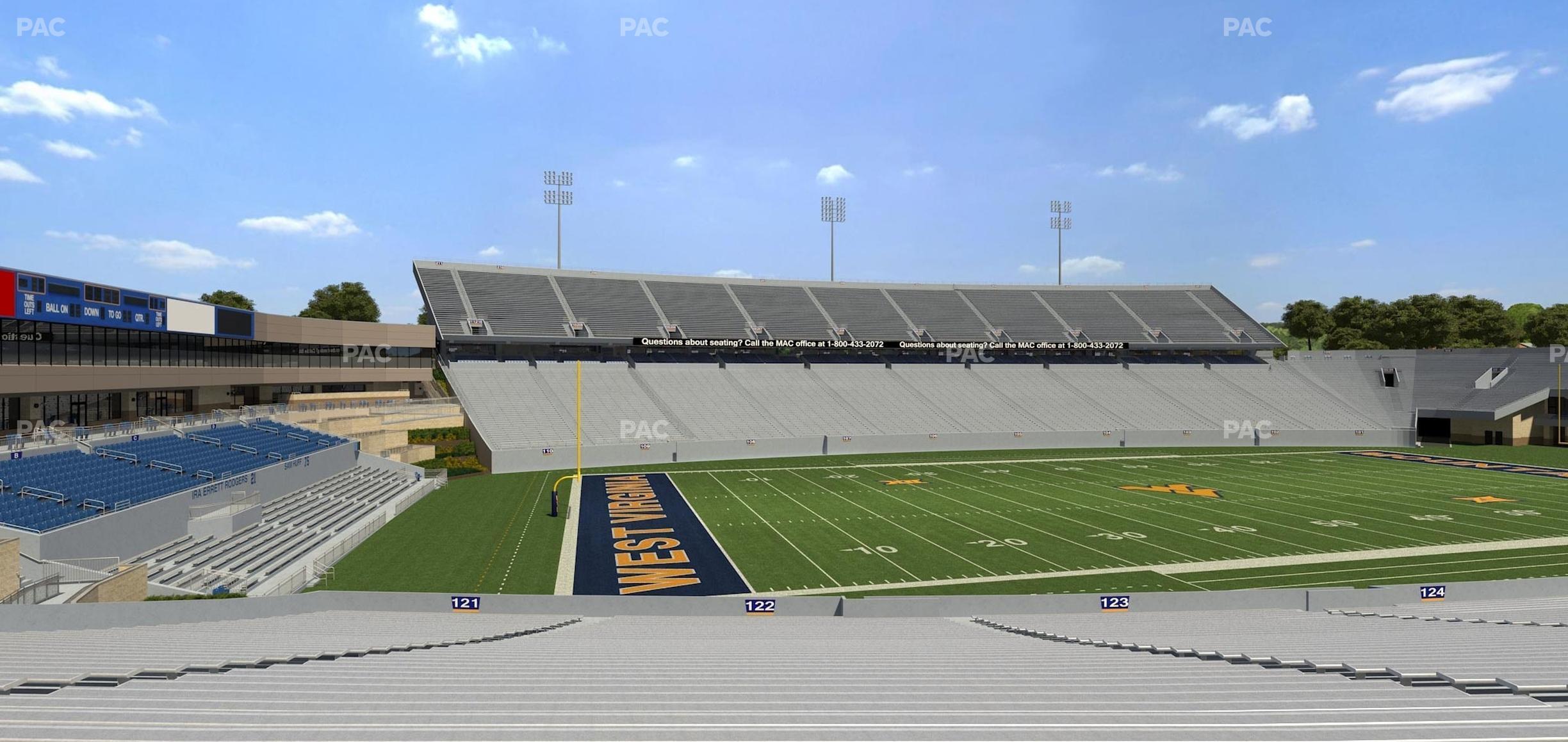 Seating view for Mountaineer Field at Milan Puskar Stadium Section 122