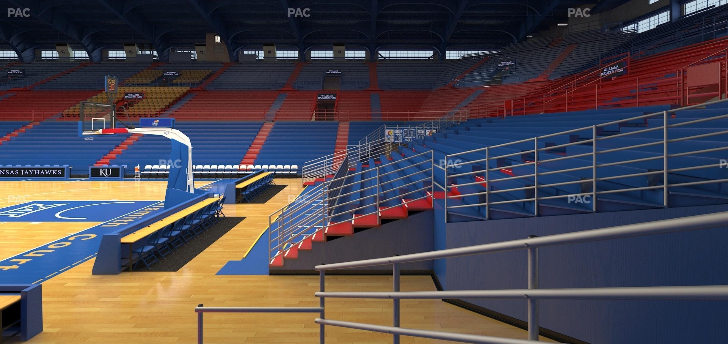 Seating view for Allen Fieldhouse Section D