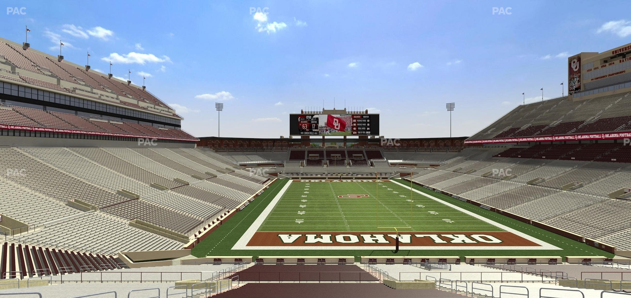 Seating view for Gaylord Family Oklahoma Memorial Stadium Section 19