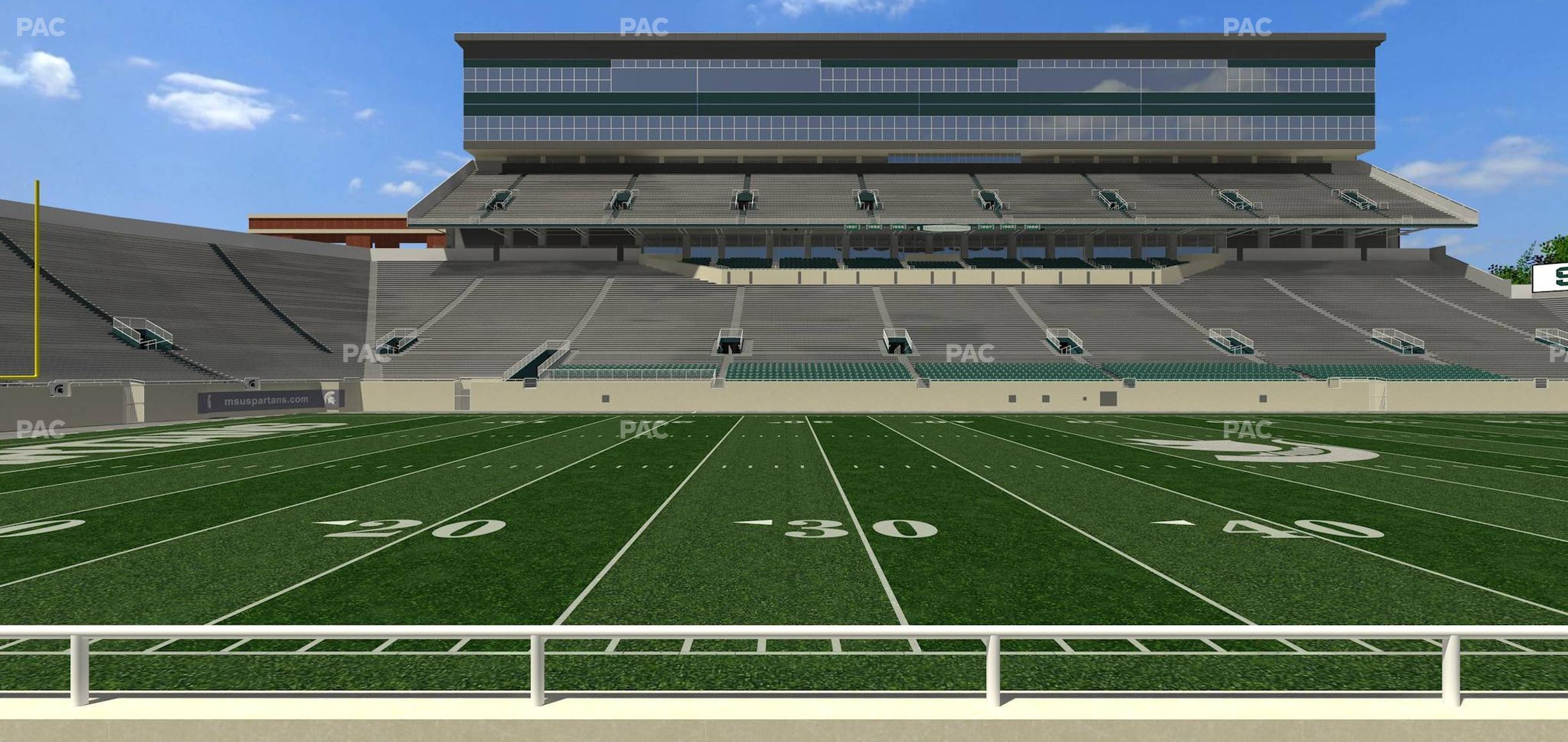 Seating view for Spartan Stadium (Michigan) Section Sideline Club 10