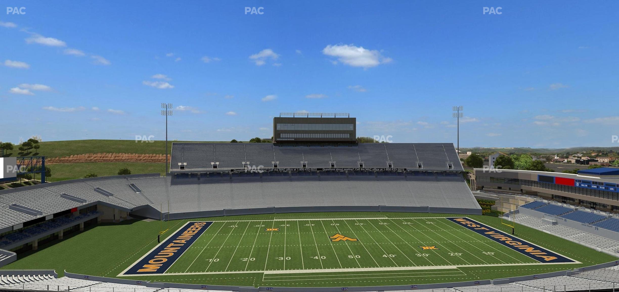 Seating view for Mountaineer Field at Milan Puskar Stadium Section 205