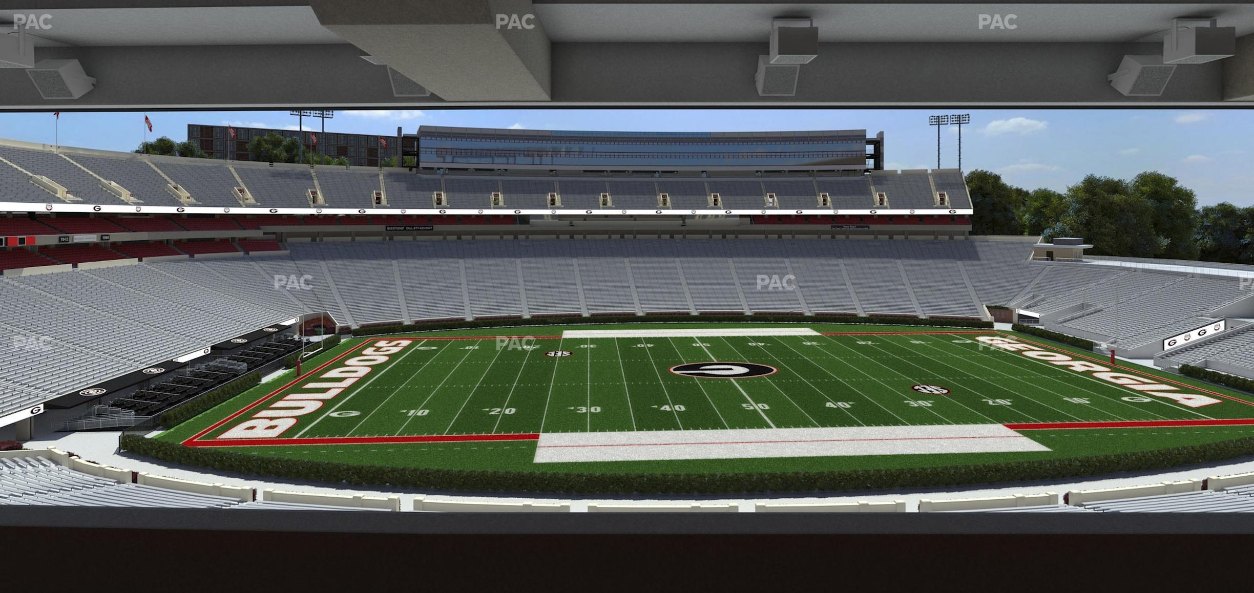 Seating view for Sanford Stadium Section North Club 208