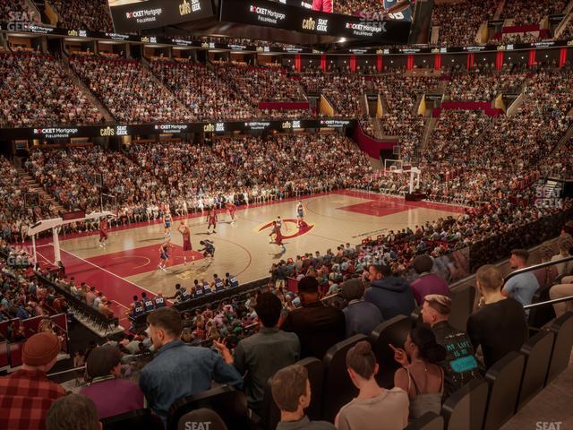 Seating view for Rocket Mortgage FieldHouse Section Mezzanine 110