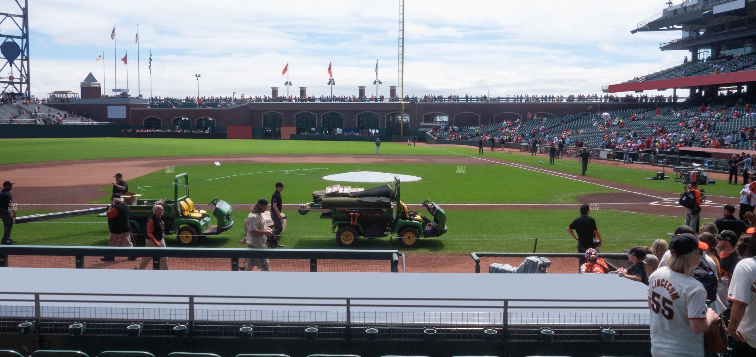 Seating view for Oracle Park Section Field Club 122