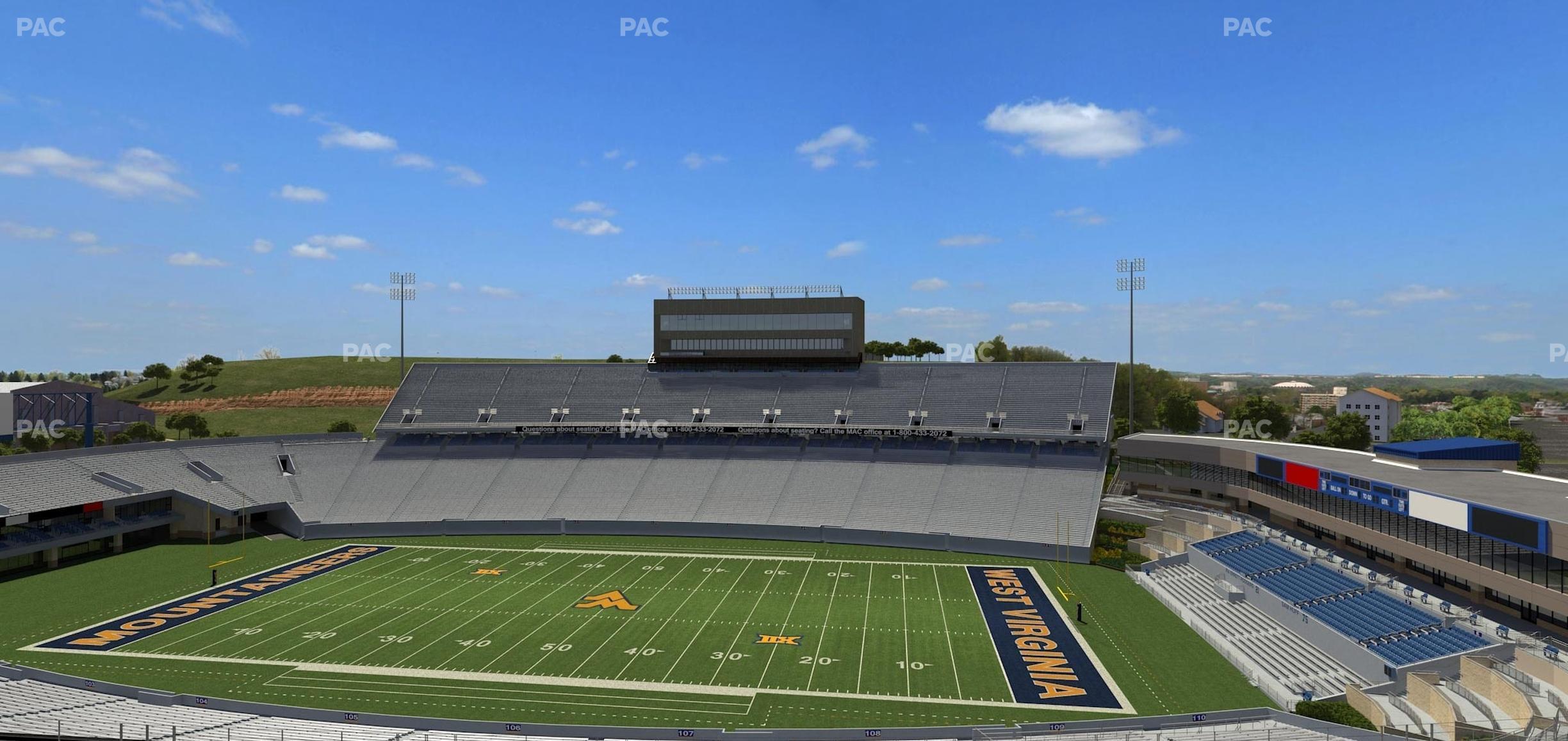 Seating view for Mountaineer Field at Milan Puskar Stadium Section 208