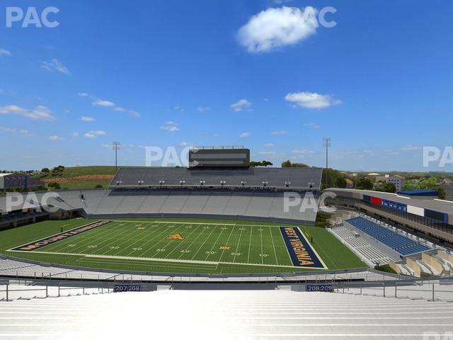 Seating view for Mountaineer Field at Milan Puskar Stadium Section 208