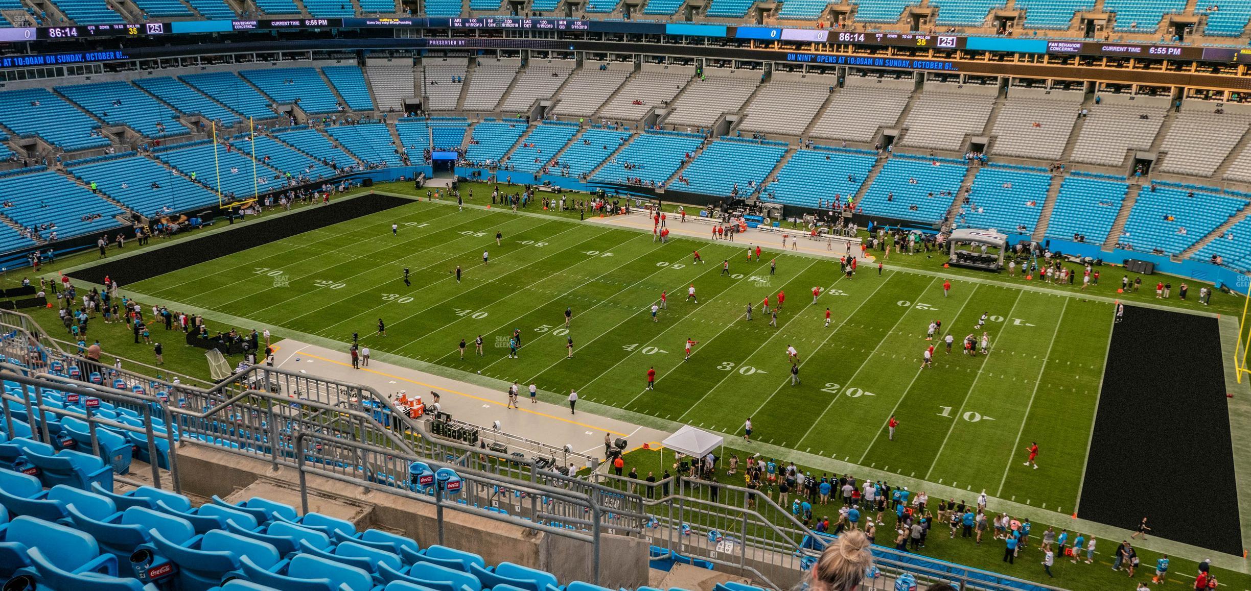 Seating view for Bank of America Stadium Section 538