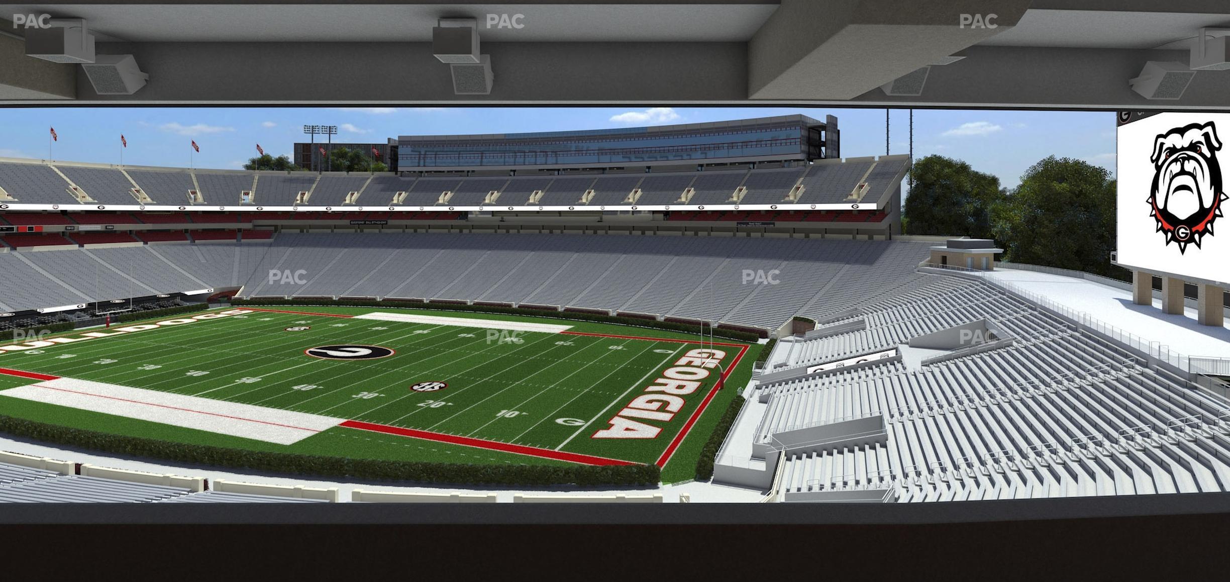 Seating view for Sanford Stadium Section North Club 202