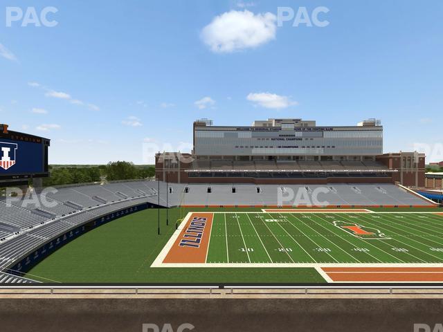 Seating view for Memorial Stadium - IL Section 208