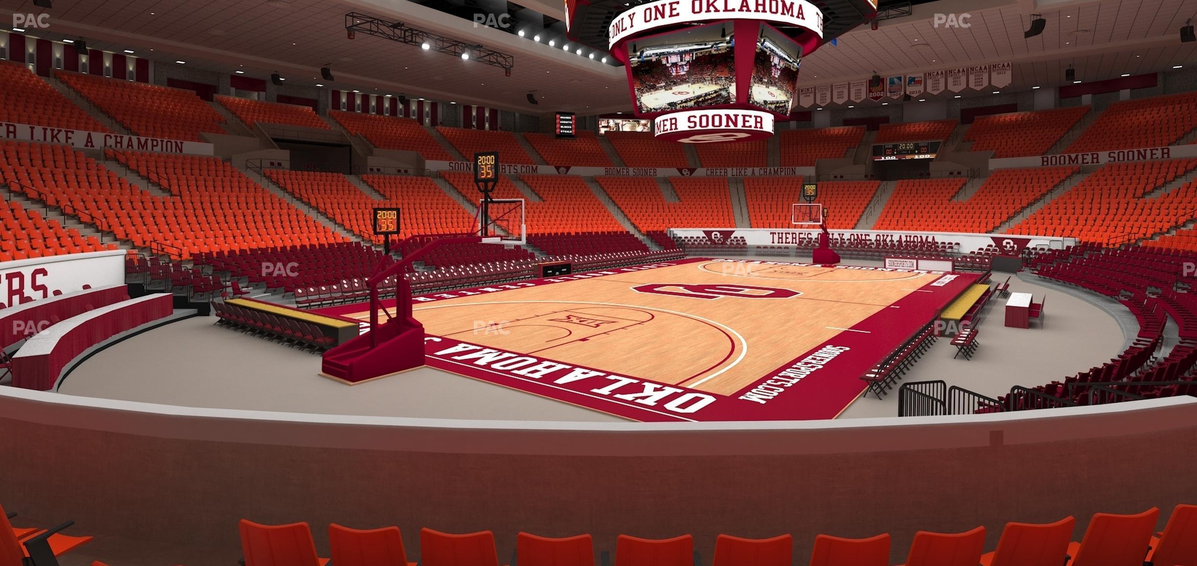 Seating view for Lloyd Noble Center Section 126