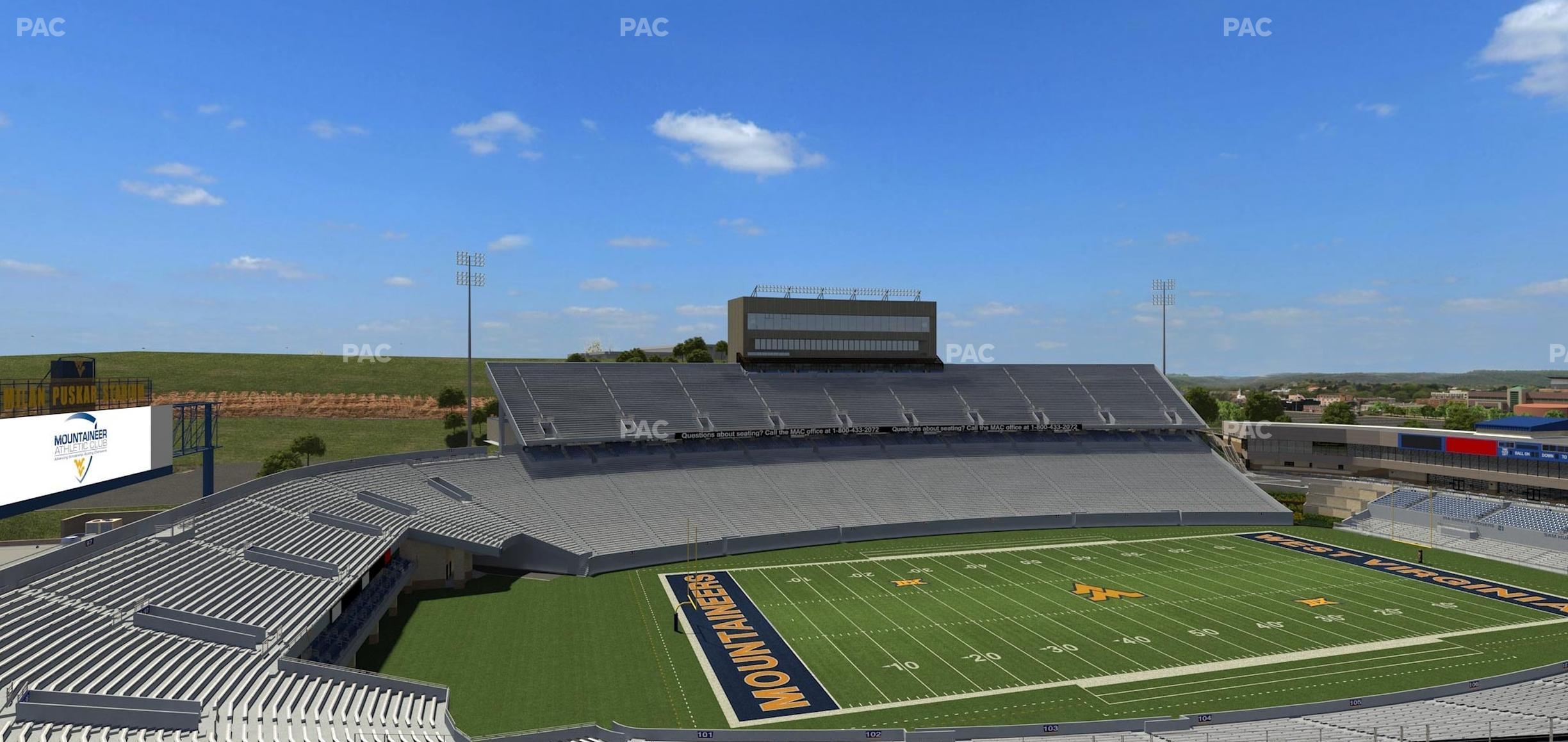 Seating view for Mountaineer Field at Milan Puskar Stadium Section 202