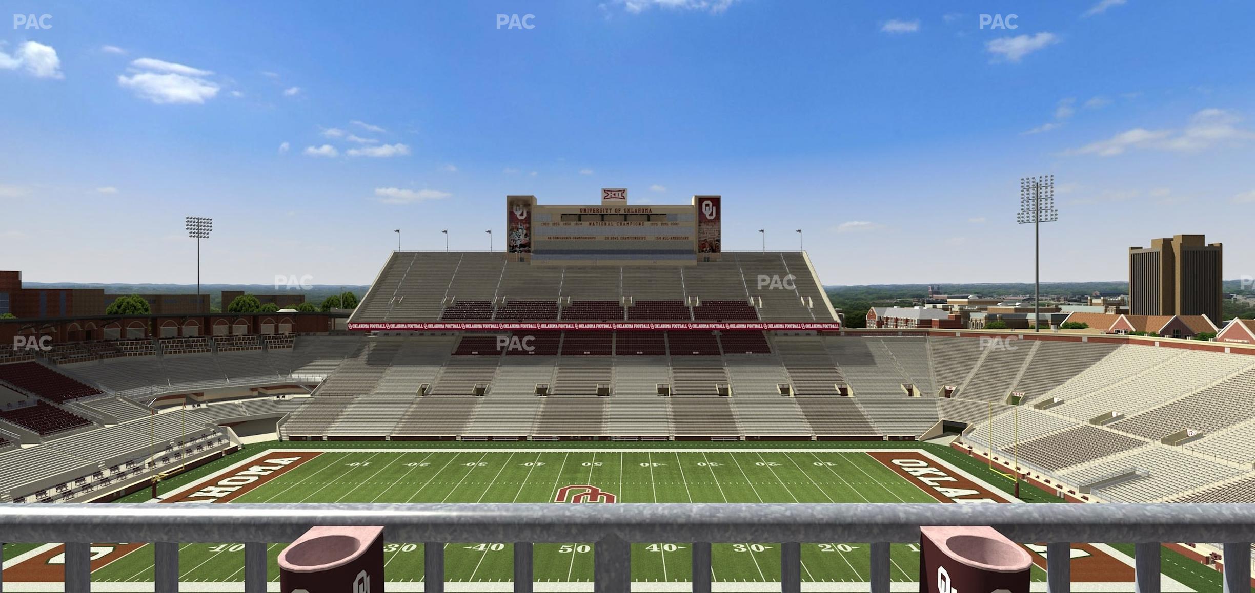 Seating view for Gaylord Family Oklahoma Memorial Stadium Section 129