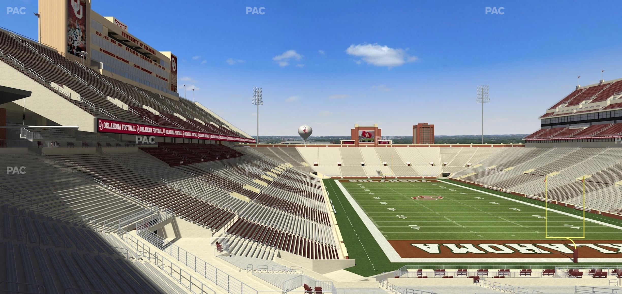 Seating view for Gaylord Family Oklahoma Memorial Stadium Section Loge 47