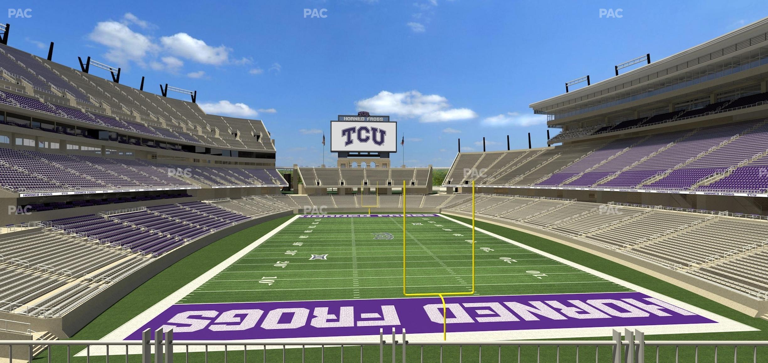 Seating view for Amon G. Carter Stadium Section South End Zone Club 3