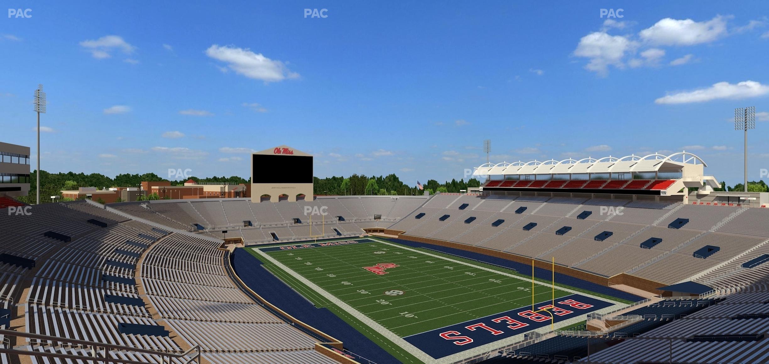 Seating view for Vaught Hemingway Stadium Section South Zone Club 117