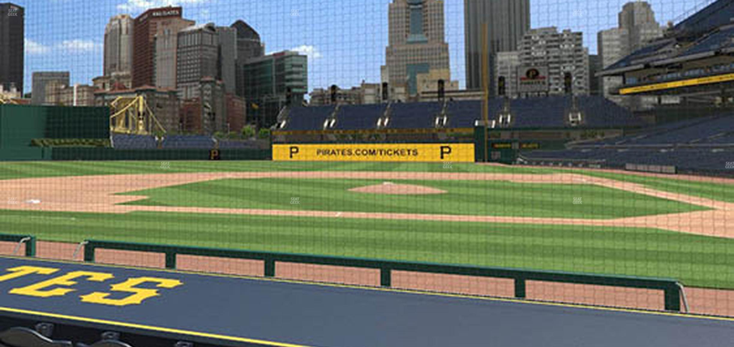 Seating view for PNC Park Section Dugout Box 21