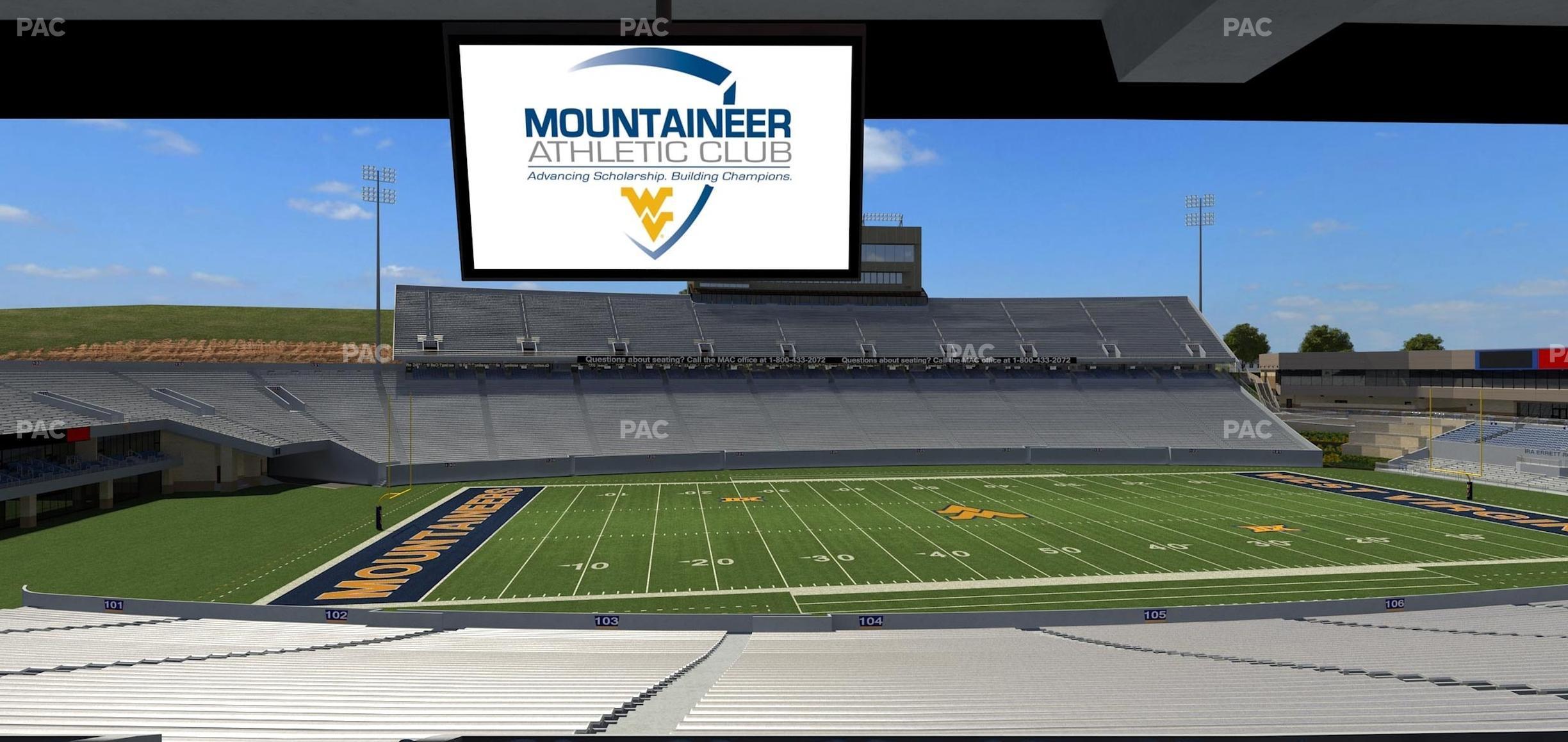 Seating view for Mountaineer Field at Milan Puskar Stadium Section Field Box 12