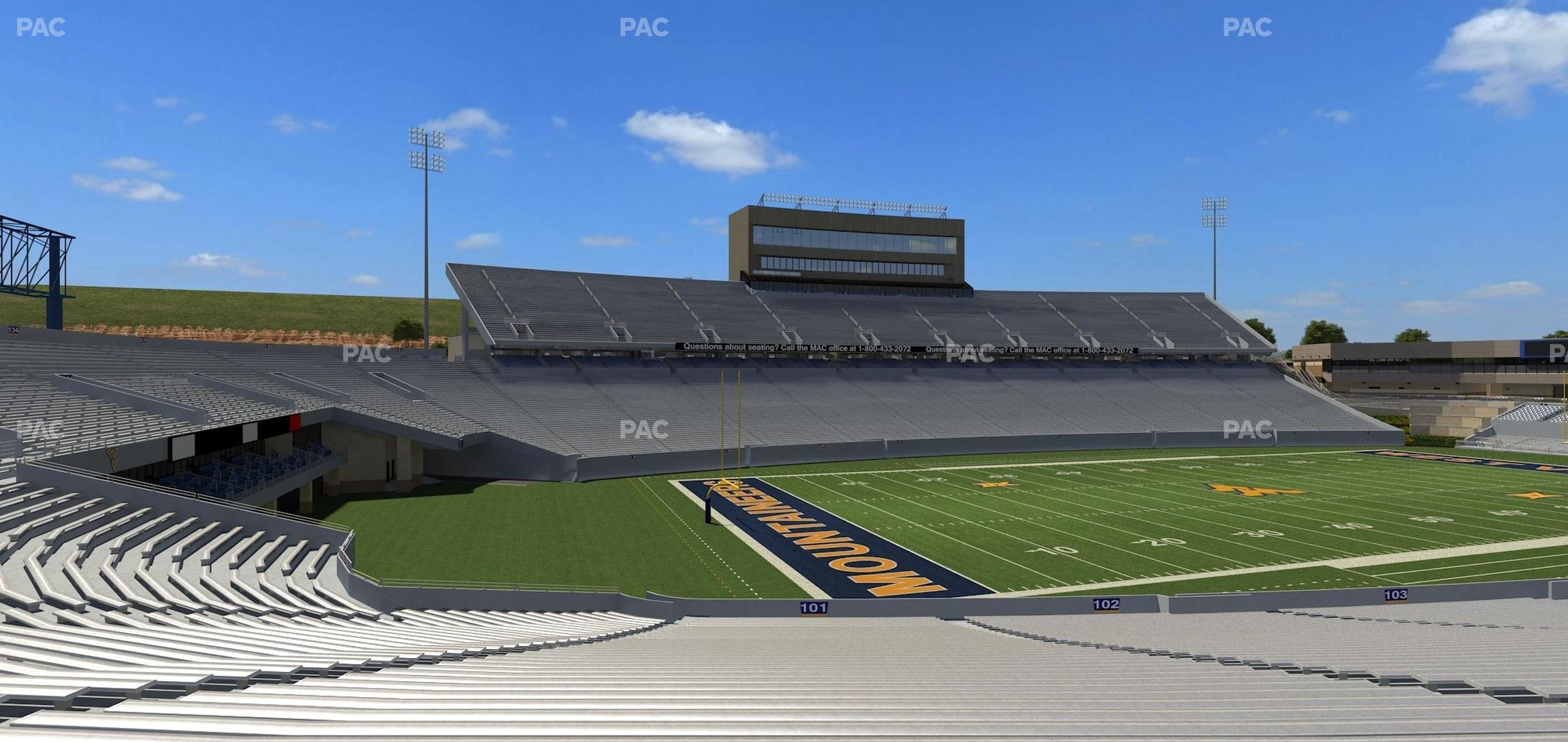 Seating view for Mountaineer Field at Milan Puskar Stadium Section 101