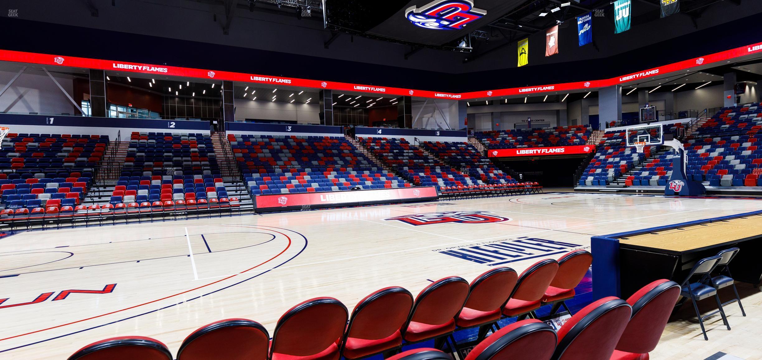 Seating view for Liberty Arena Section Courtside