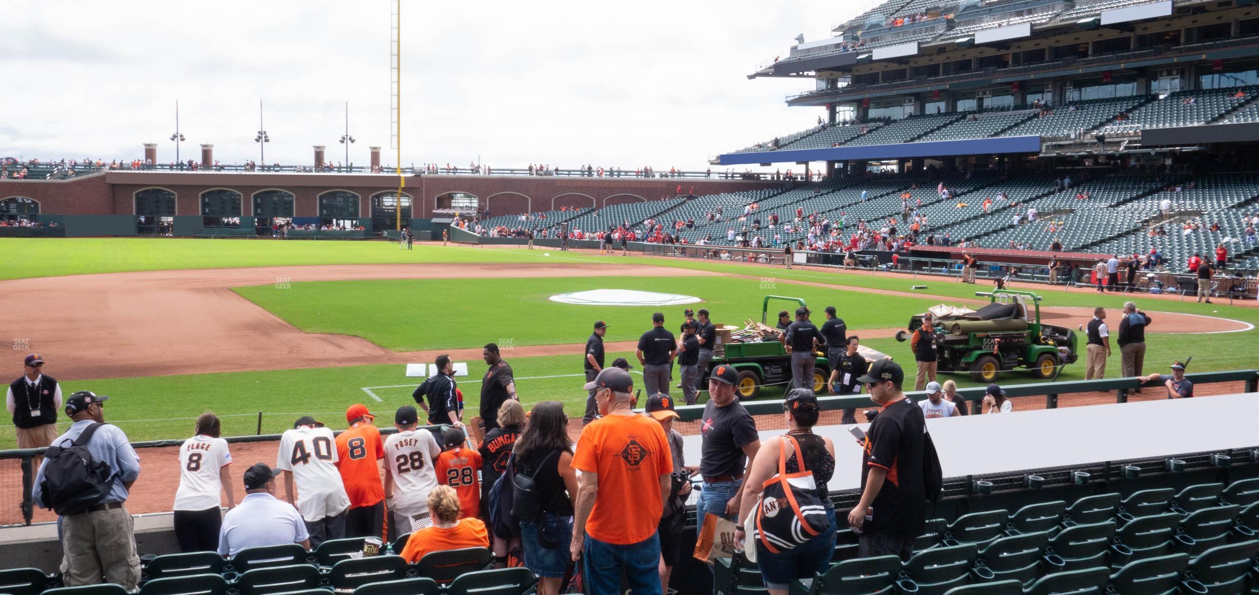 Seating view for Oracle Park Section Premium Lower Box 125