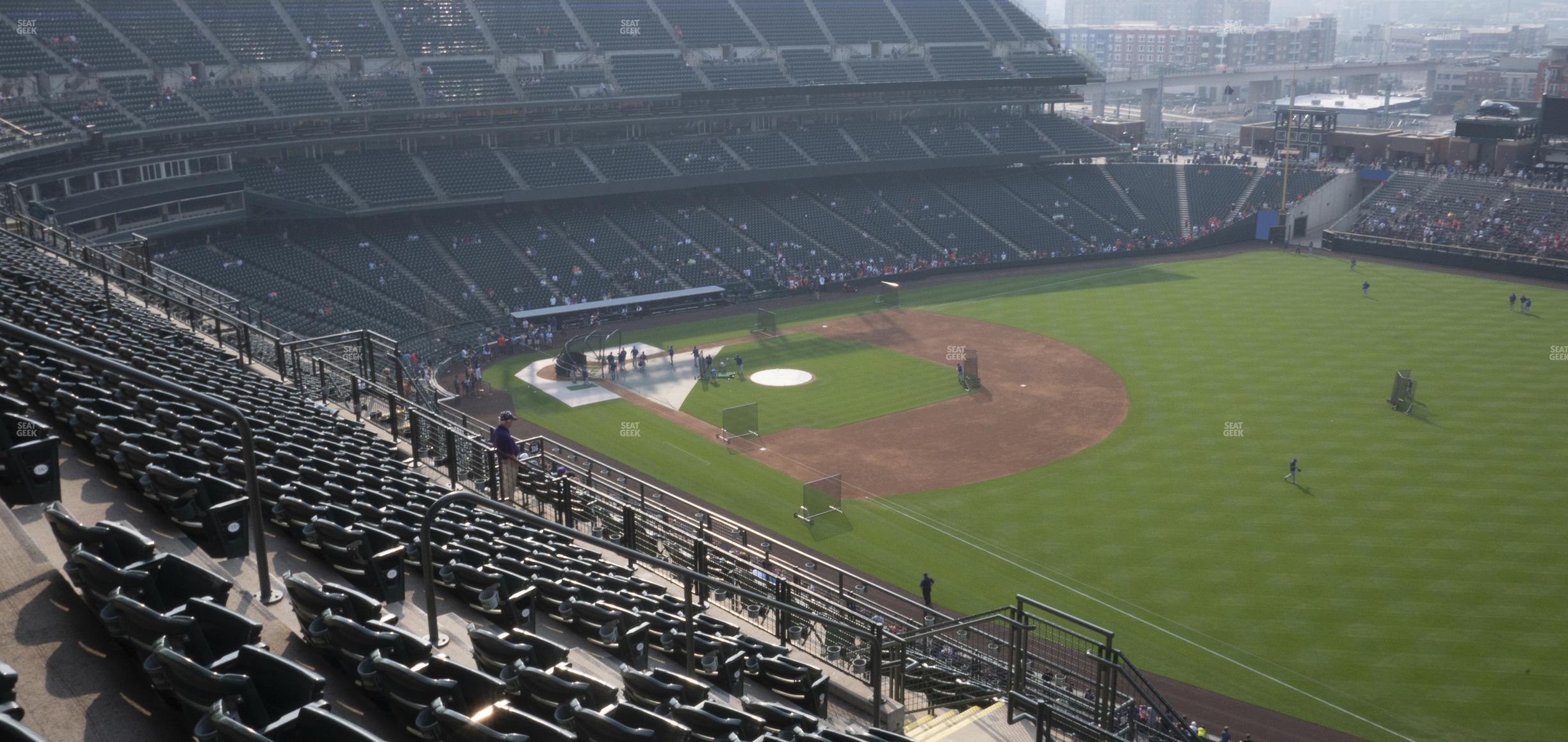 Seating view for Coors Field Section Upper 315