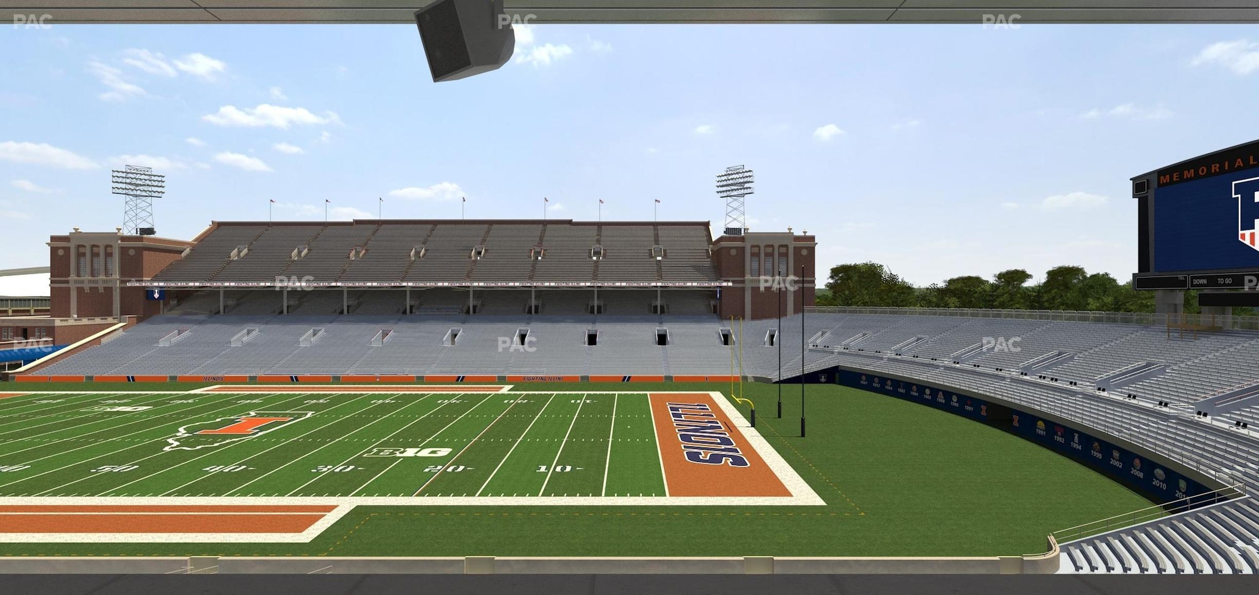 Seating view for Memorial Stadium - IL Section Colonnades Club 303