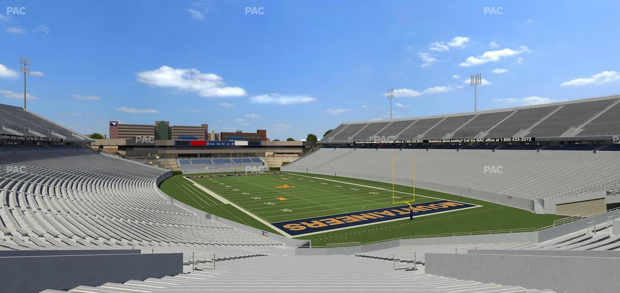 Seating view for Mountaineer Field at Milan Puskar Stadium Section 132